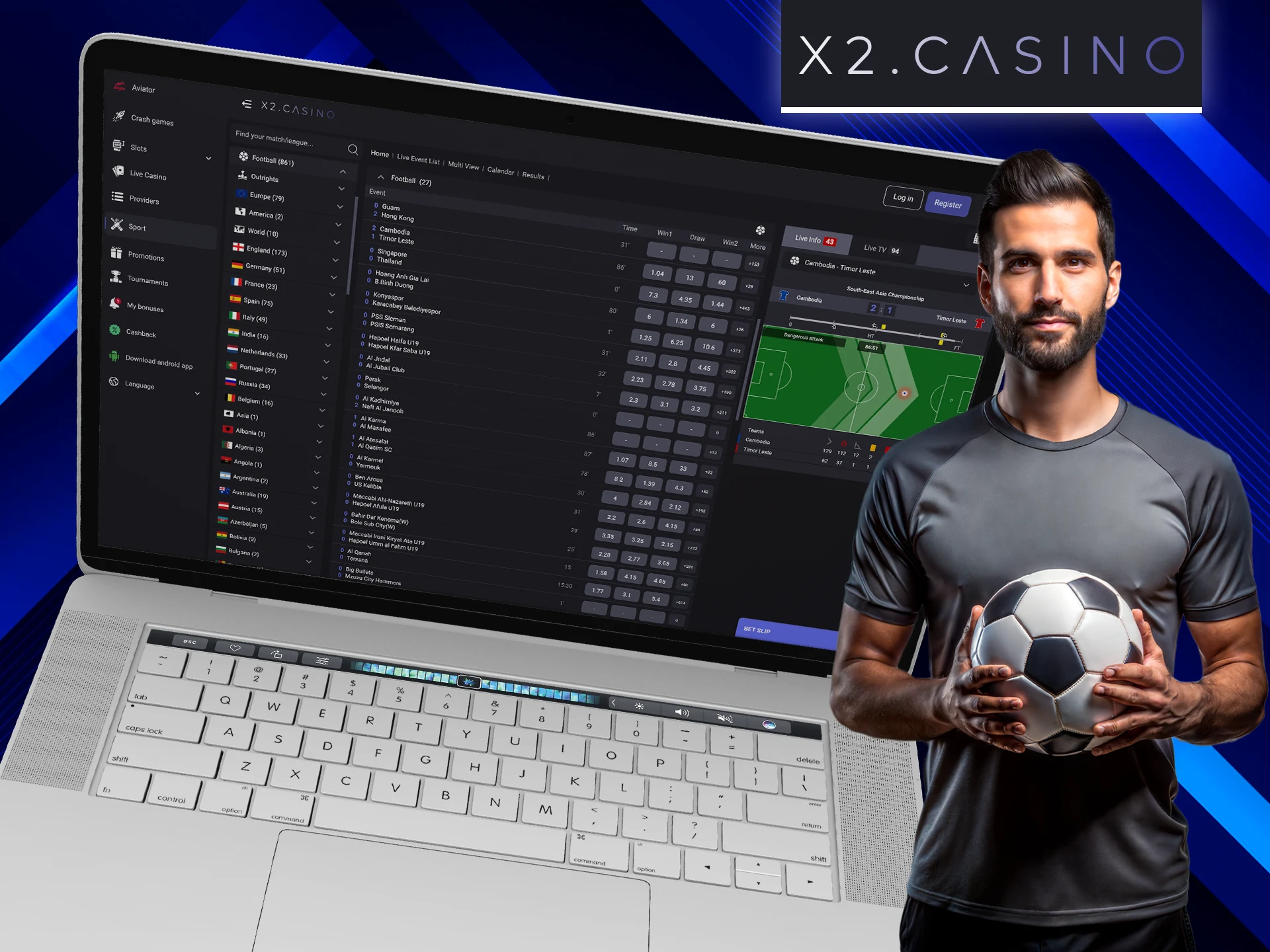 Predict soccer match outcomes with X2 Casino.