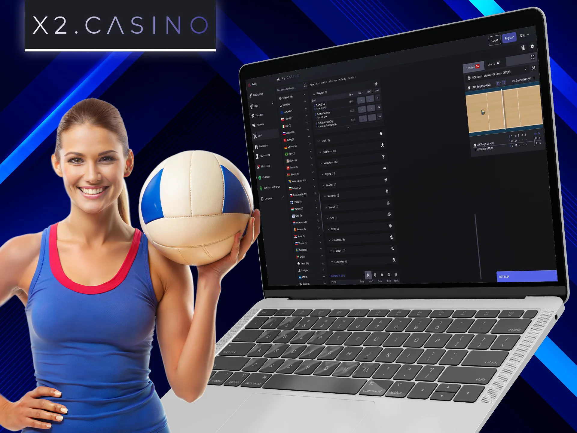 Bet on volleyball with the best odds at X2 Casino.