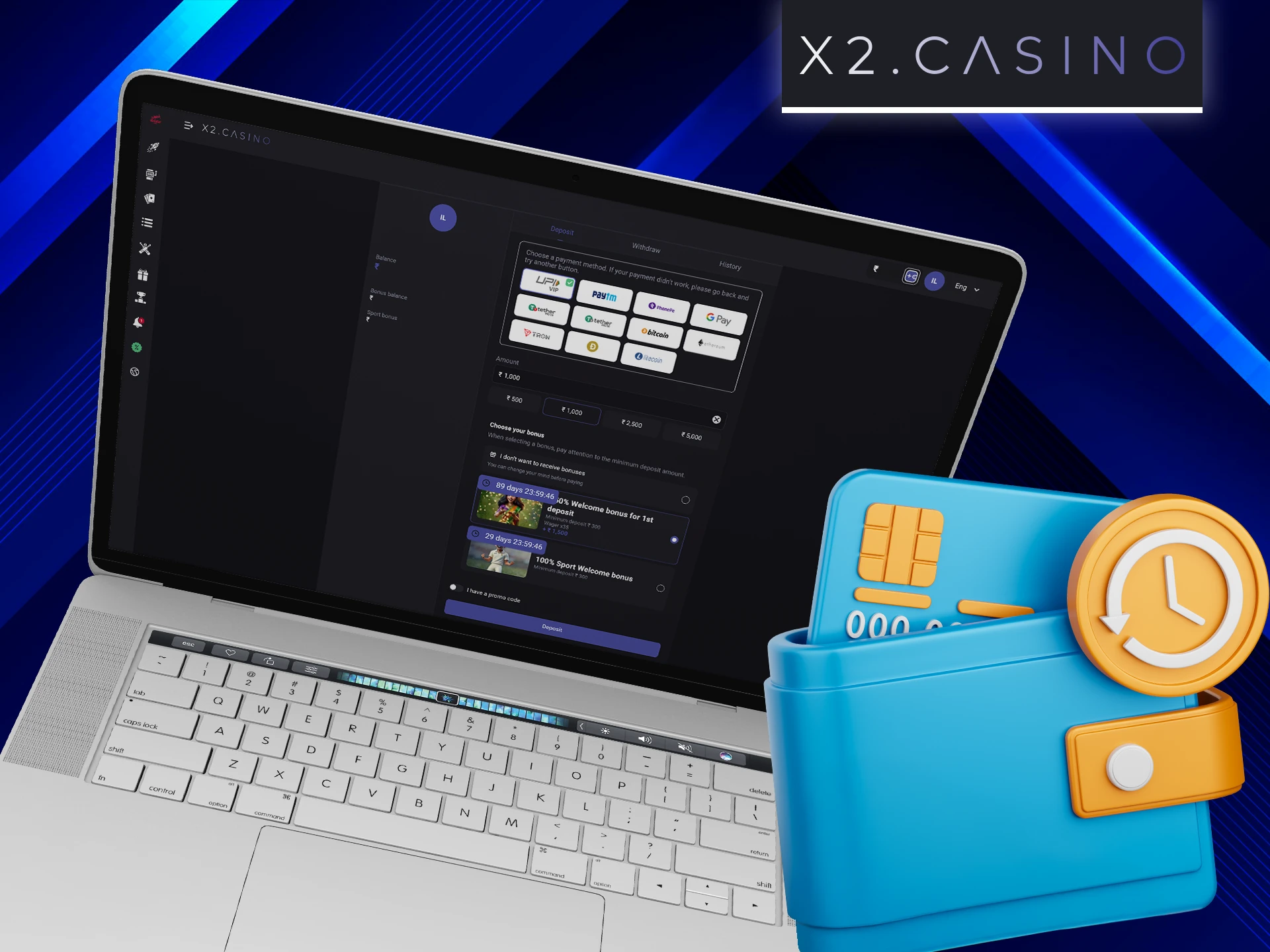 Read about the time limits for X2 Casino payment systems.