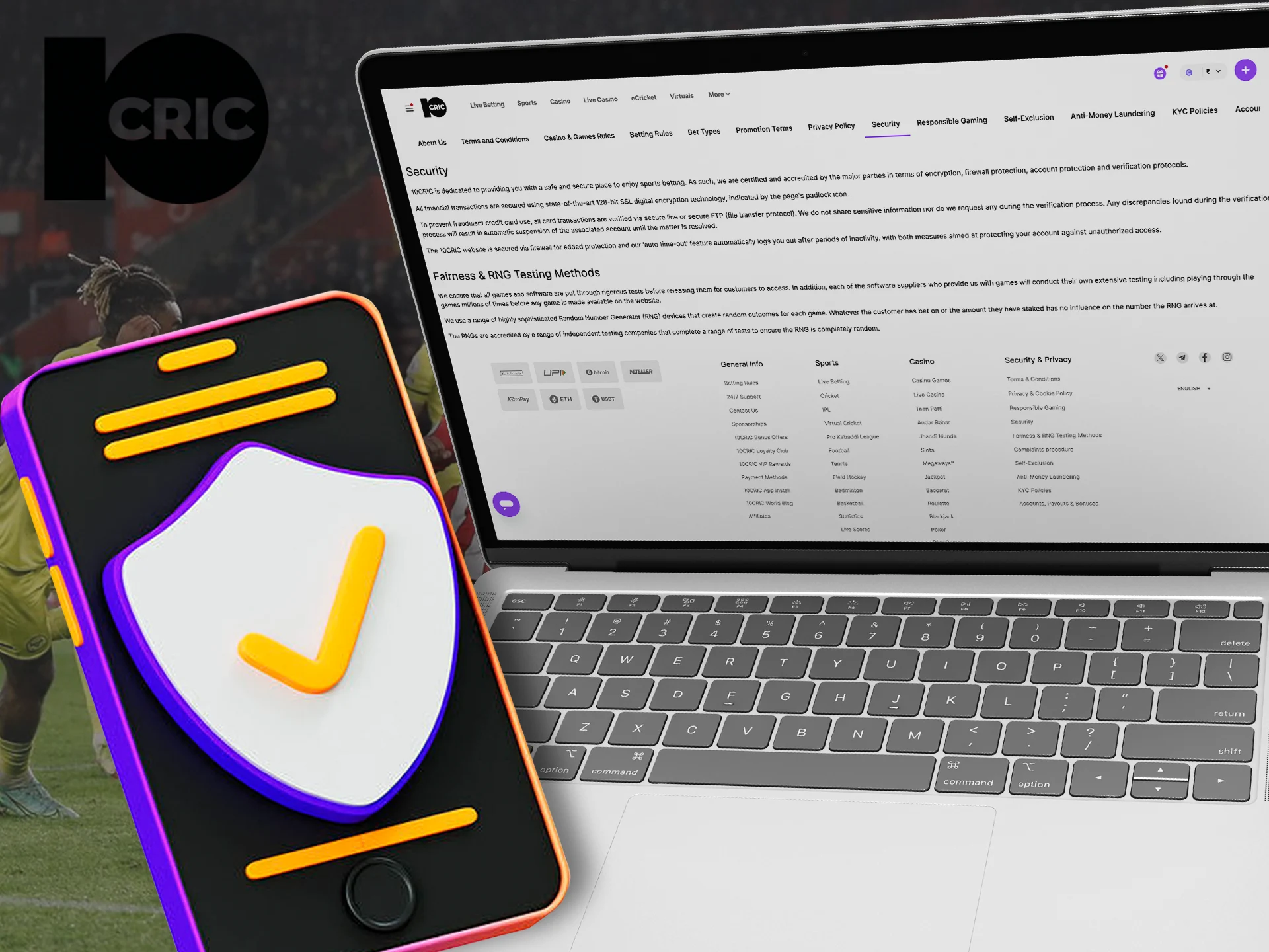 10Cric provides its players with security and protection of their data.