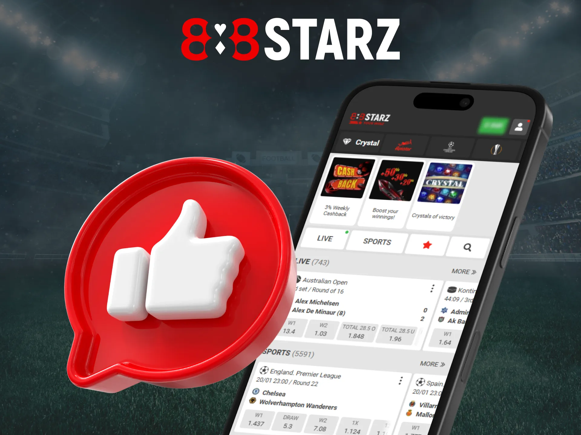 The benefits of the 888Starz platform for mobile app users.