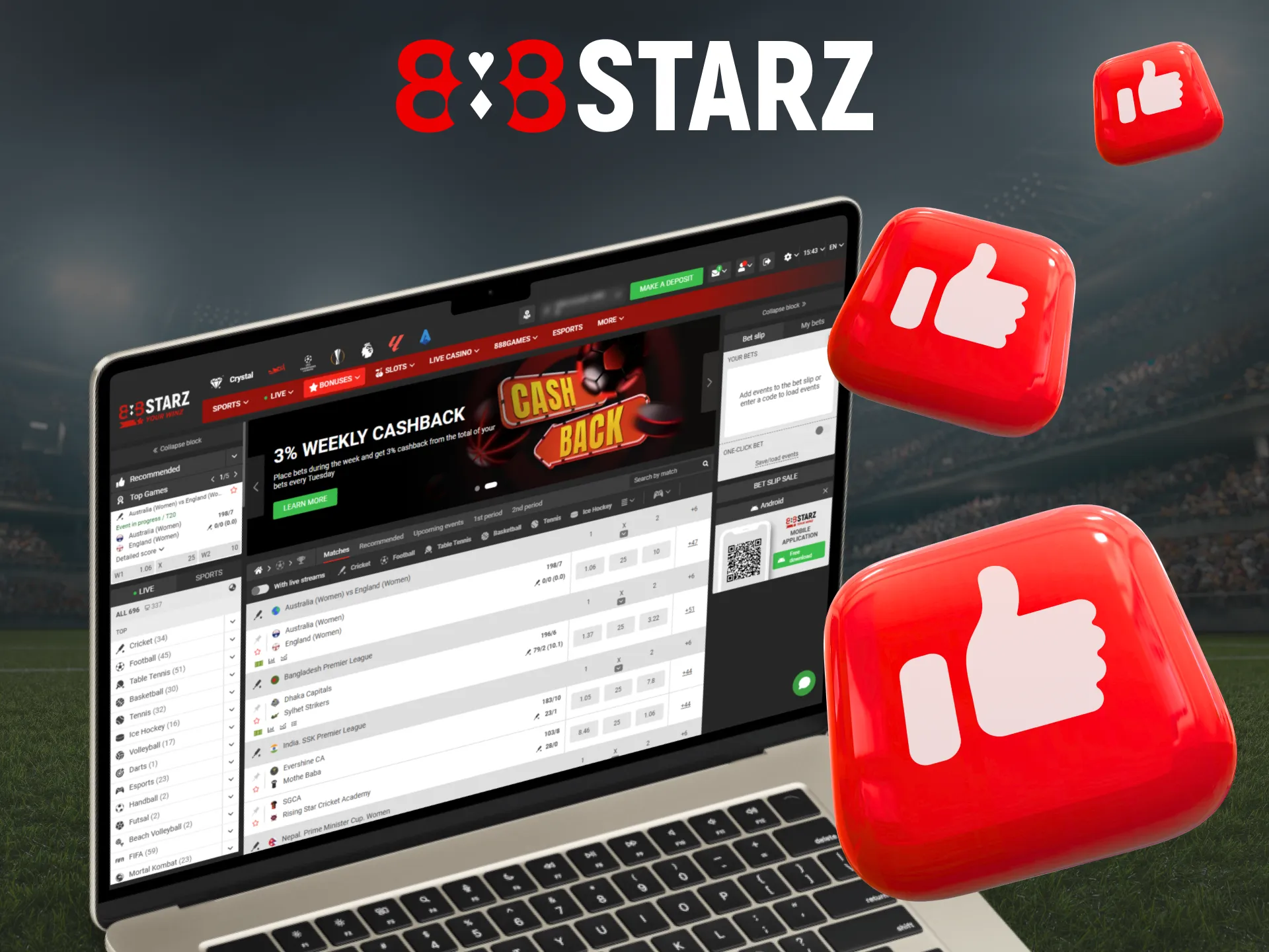 888Starz provides some benefits for users in India.