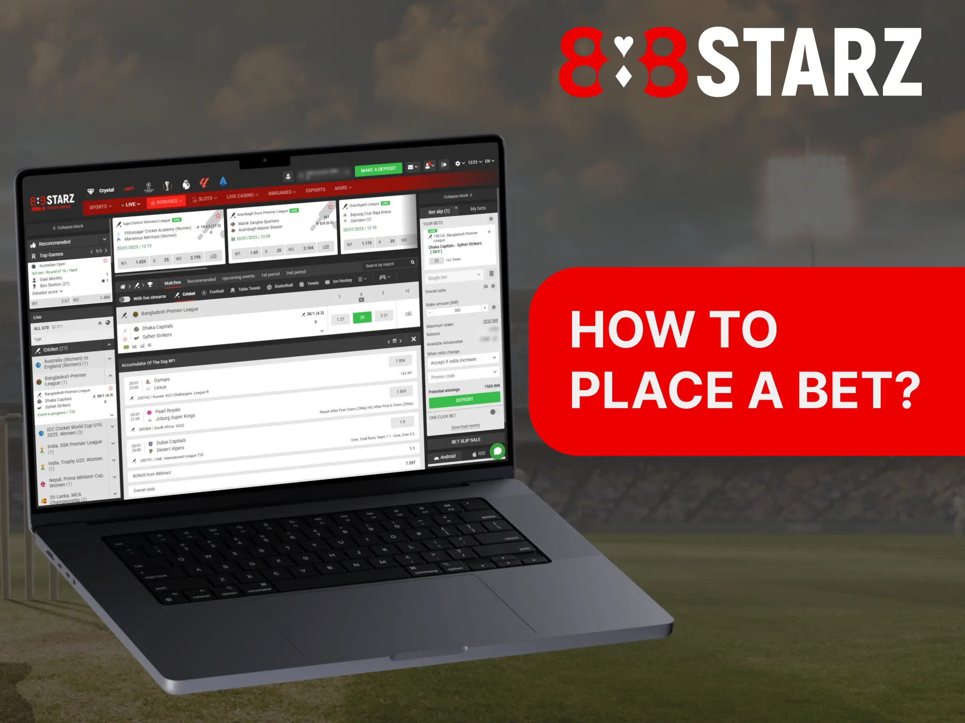 Starting your betting journey with 888Starz is a straightforward process.