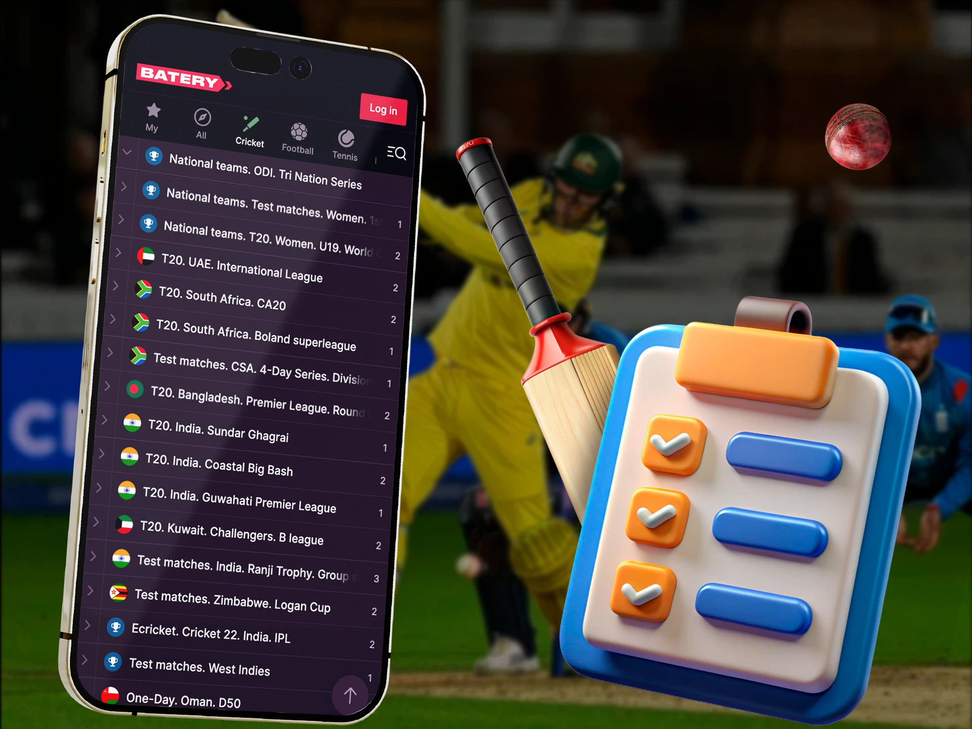 Pick your favourite team or league on a cricket betting app.