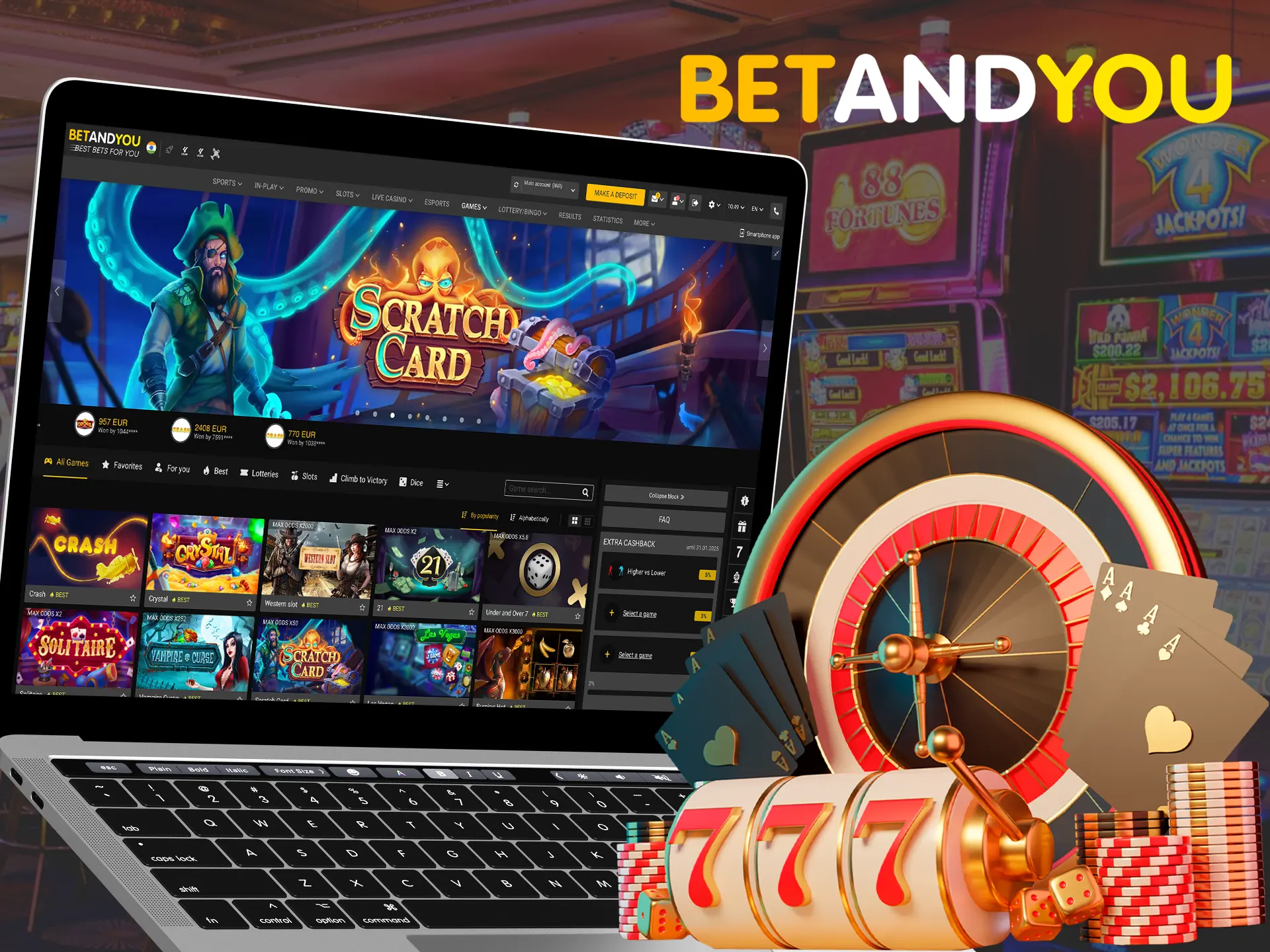 Play casino games with Betandyou and you will be lucky.