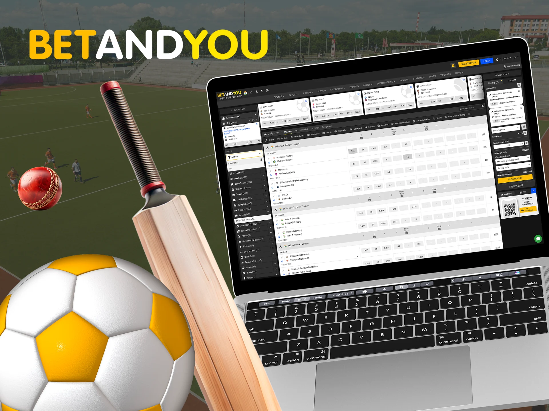 Betandyou offers its players a choice of betting types on sporting events.