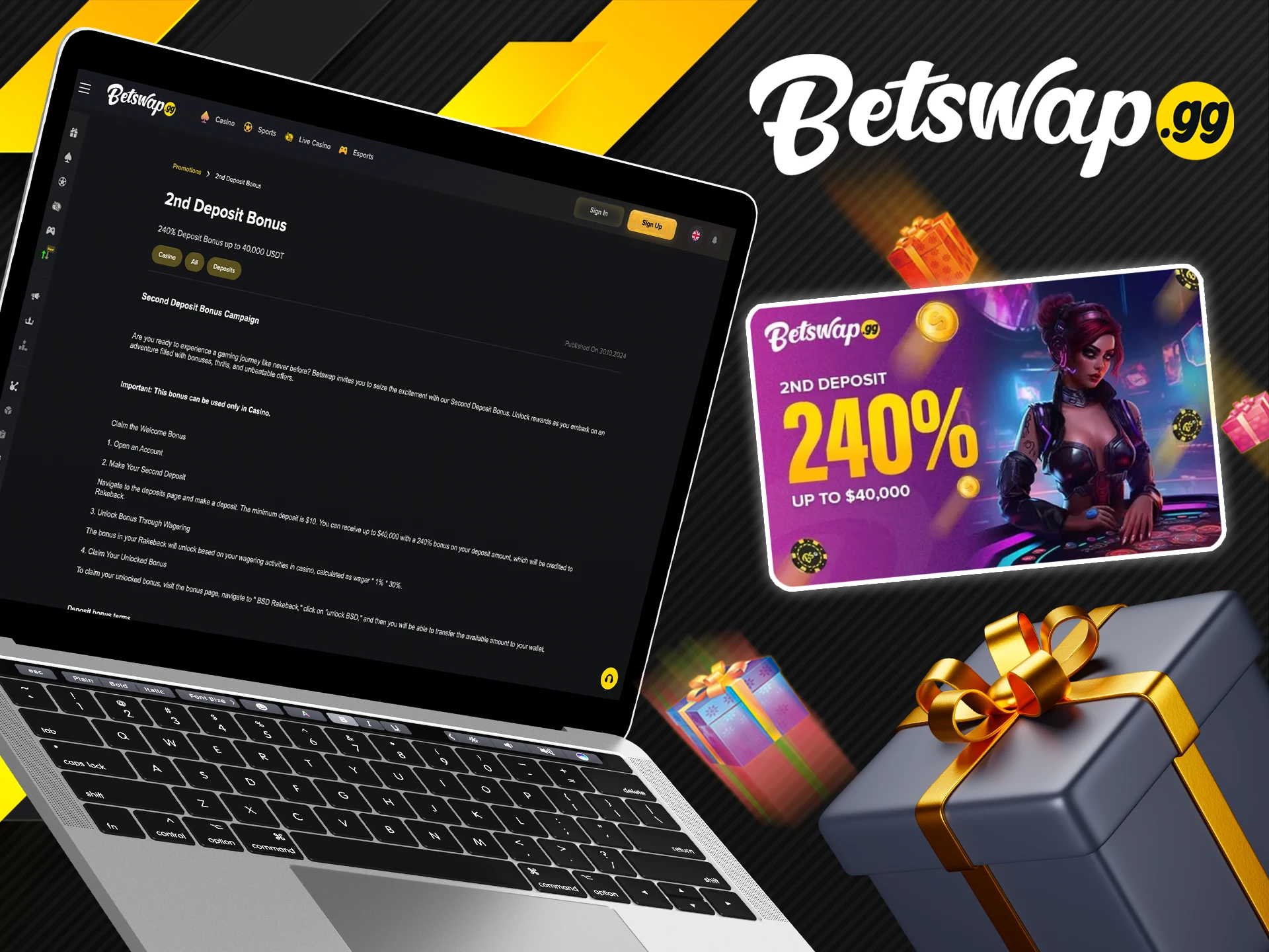 Multiply your 2nd deposit with a bonus from Betswap gg.