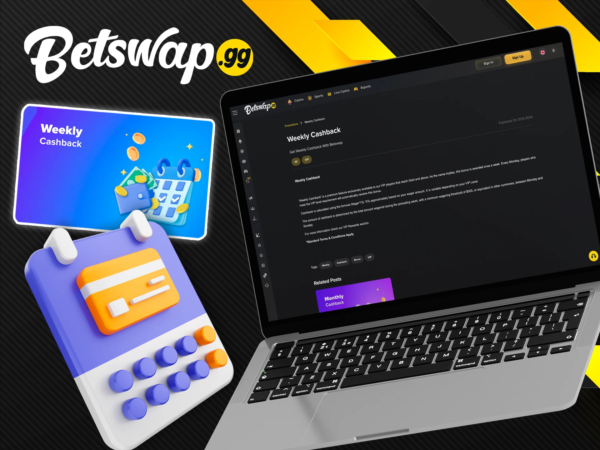 Get weekly cashback to your account with bonus from Betswap gg.