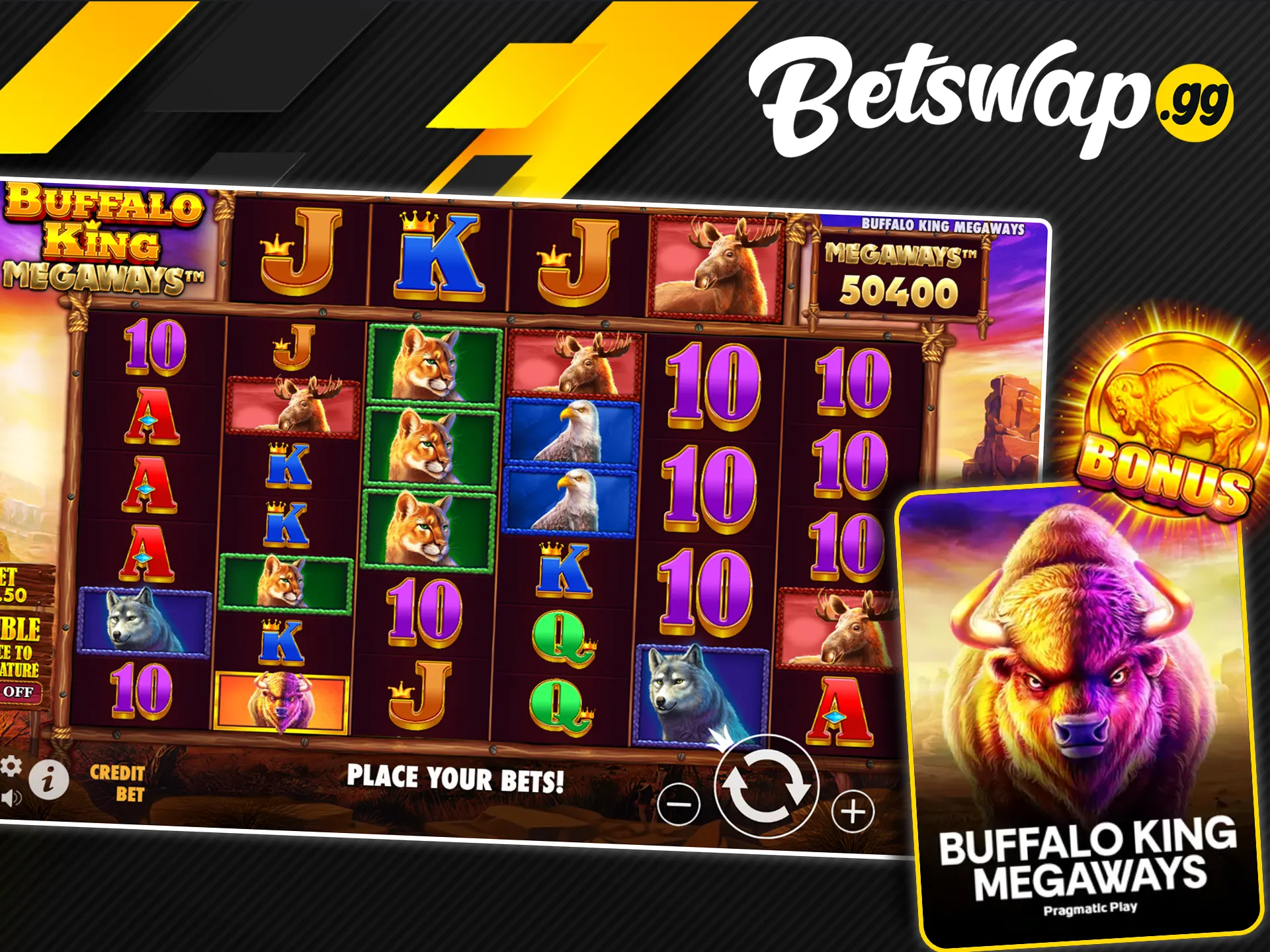 Collect a winning line in the Buffalo King Megaways game at Betswap gg.