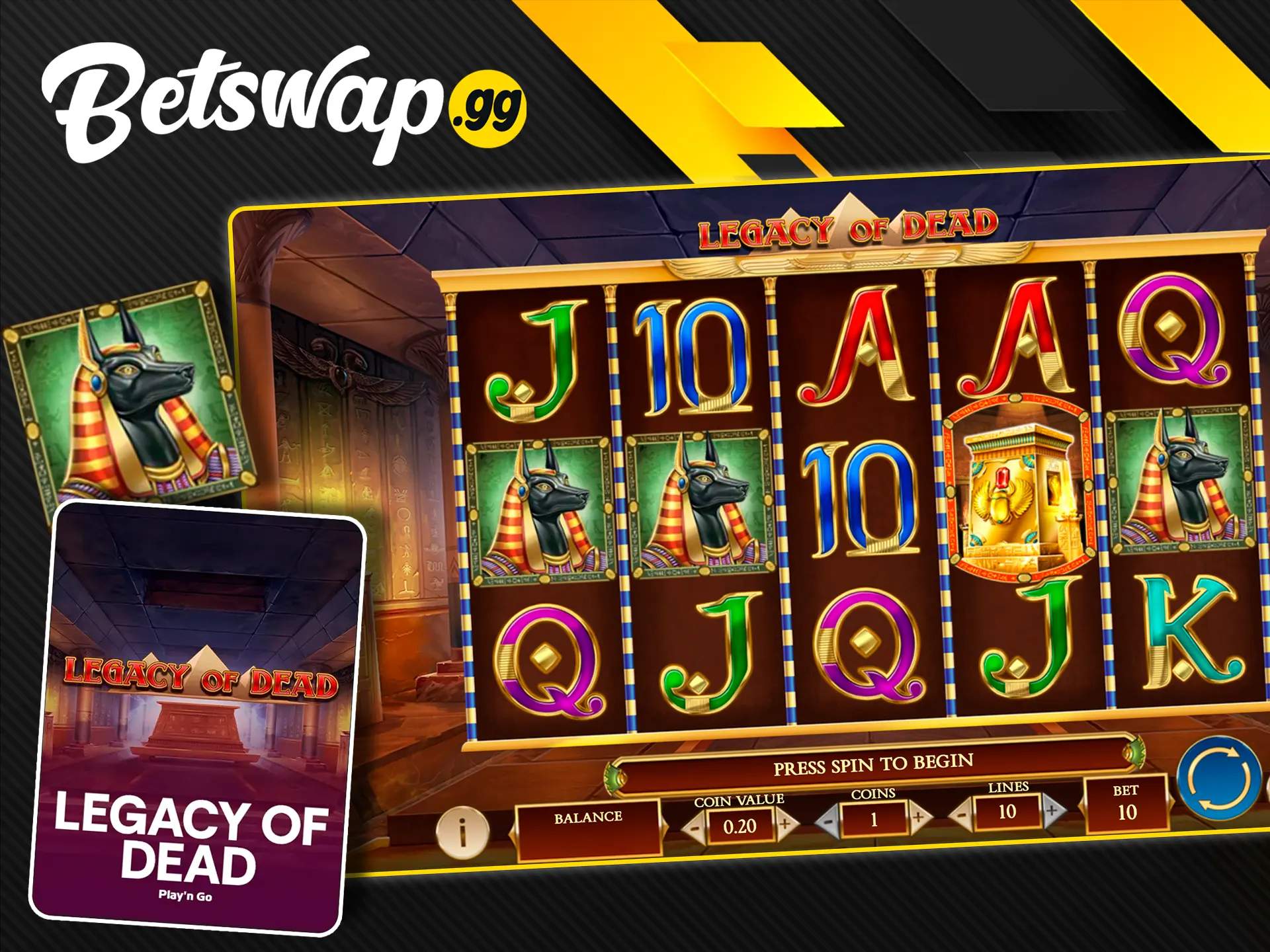 Take your winnings at Legacy of Dead with Betswap gg.