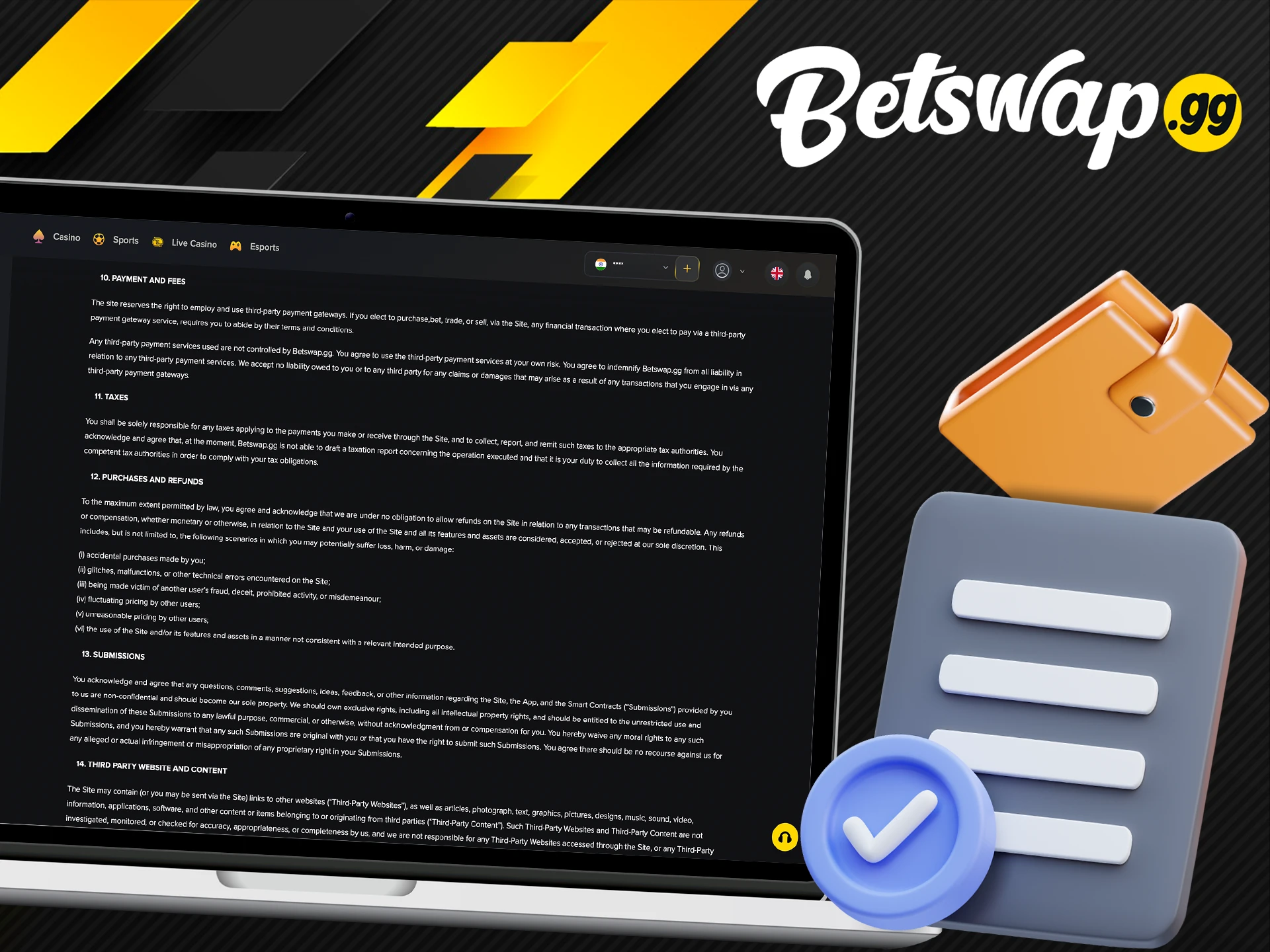 Check out the rules from Betswap gg on deposits.