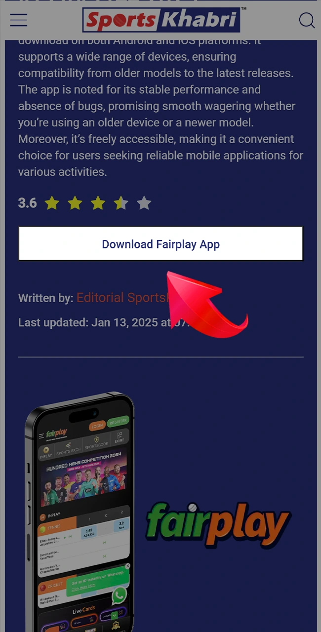 Use the button on our website to start installing the FairPlay app.