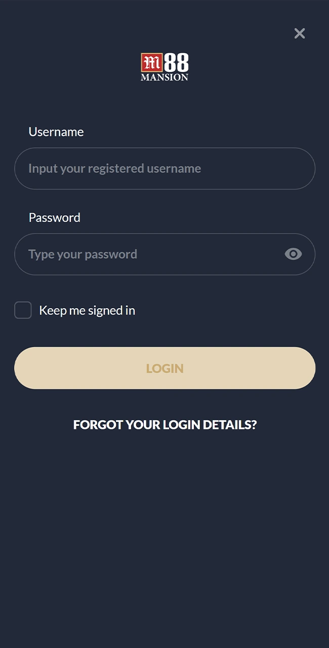 Log in to your M88 account and start your journey.