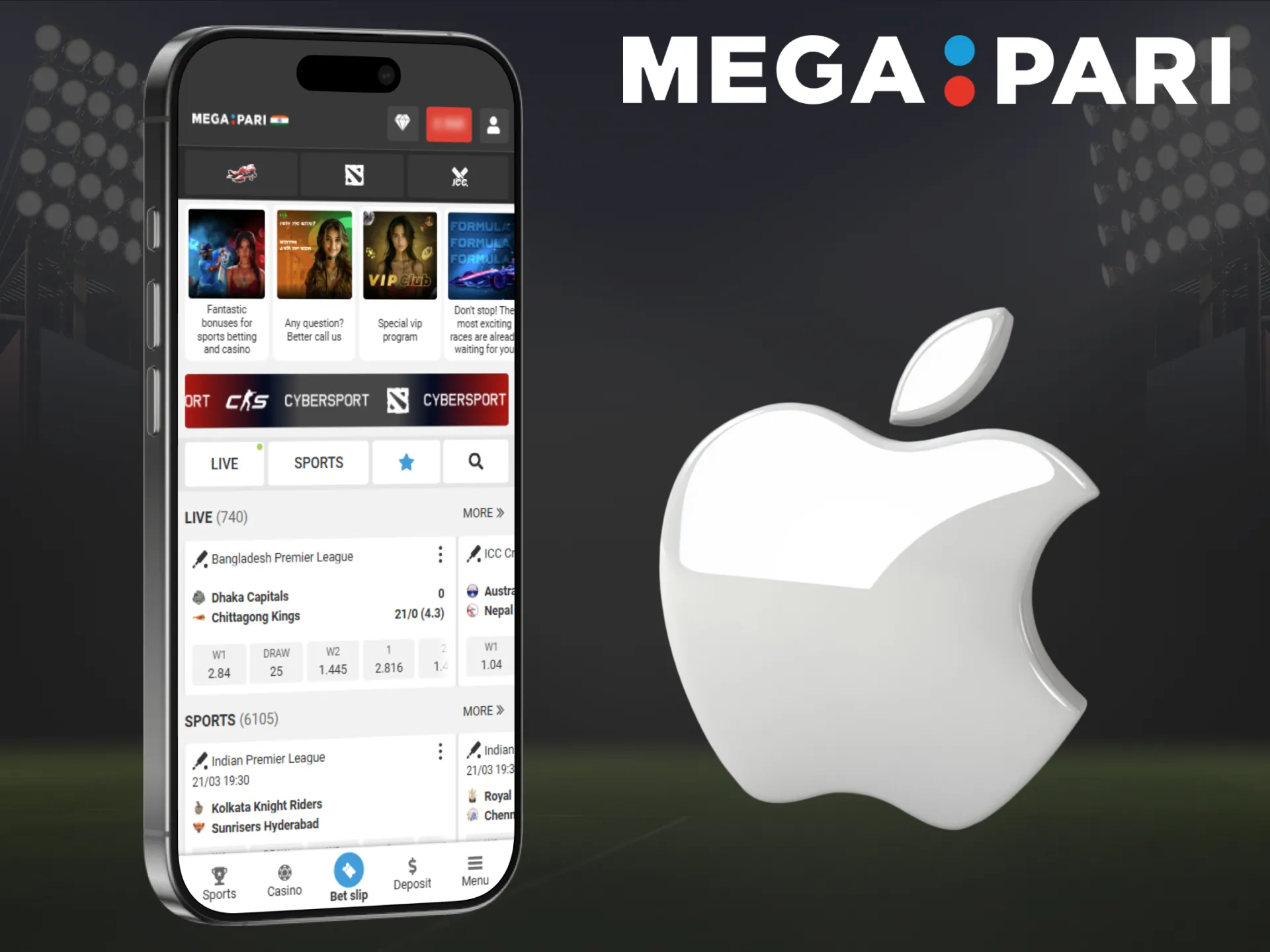 Install the Megapari app on your iOS device.