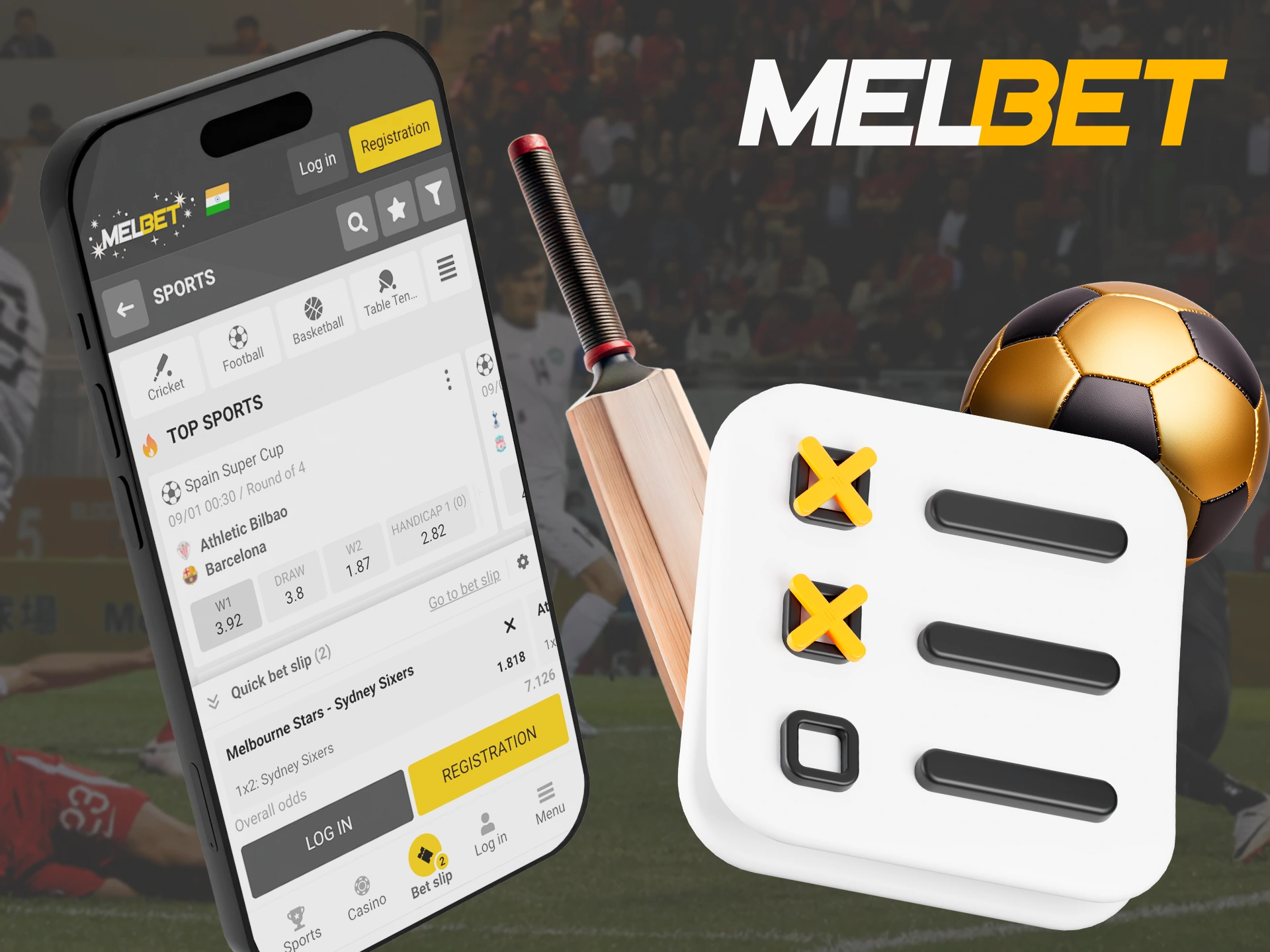 Choose the sports betting options that suit you in the Melbet app.