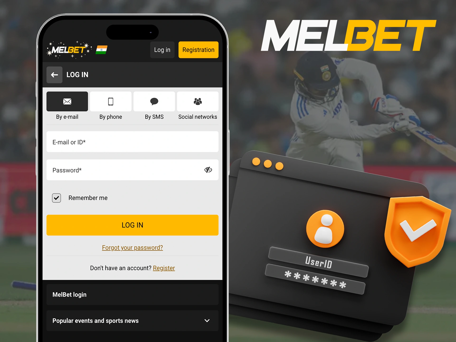 Use your personal account to start betting on the Melbet app.