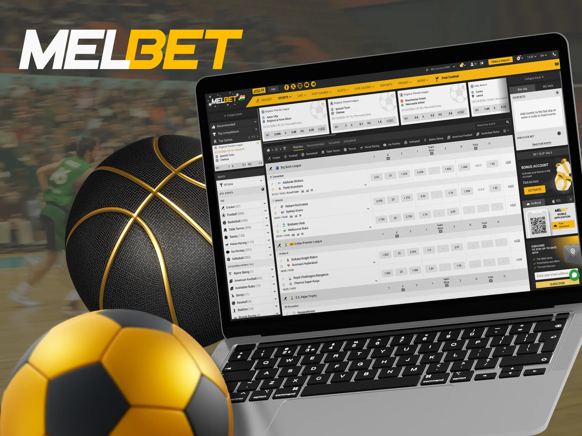 Visit the sports section at Melbet to find the right match for you.