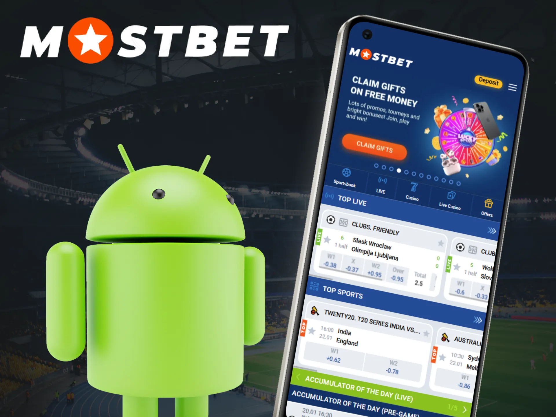 Install the Mostbet app on your Android device.