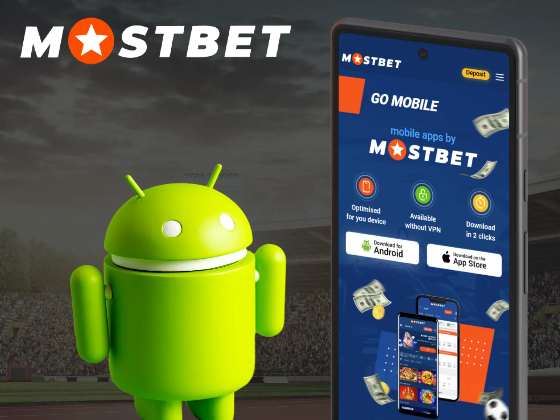 Install the Mostbet app on your Android device.