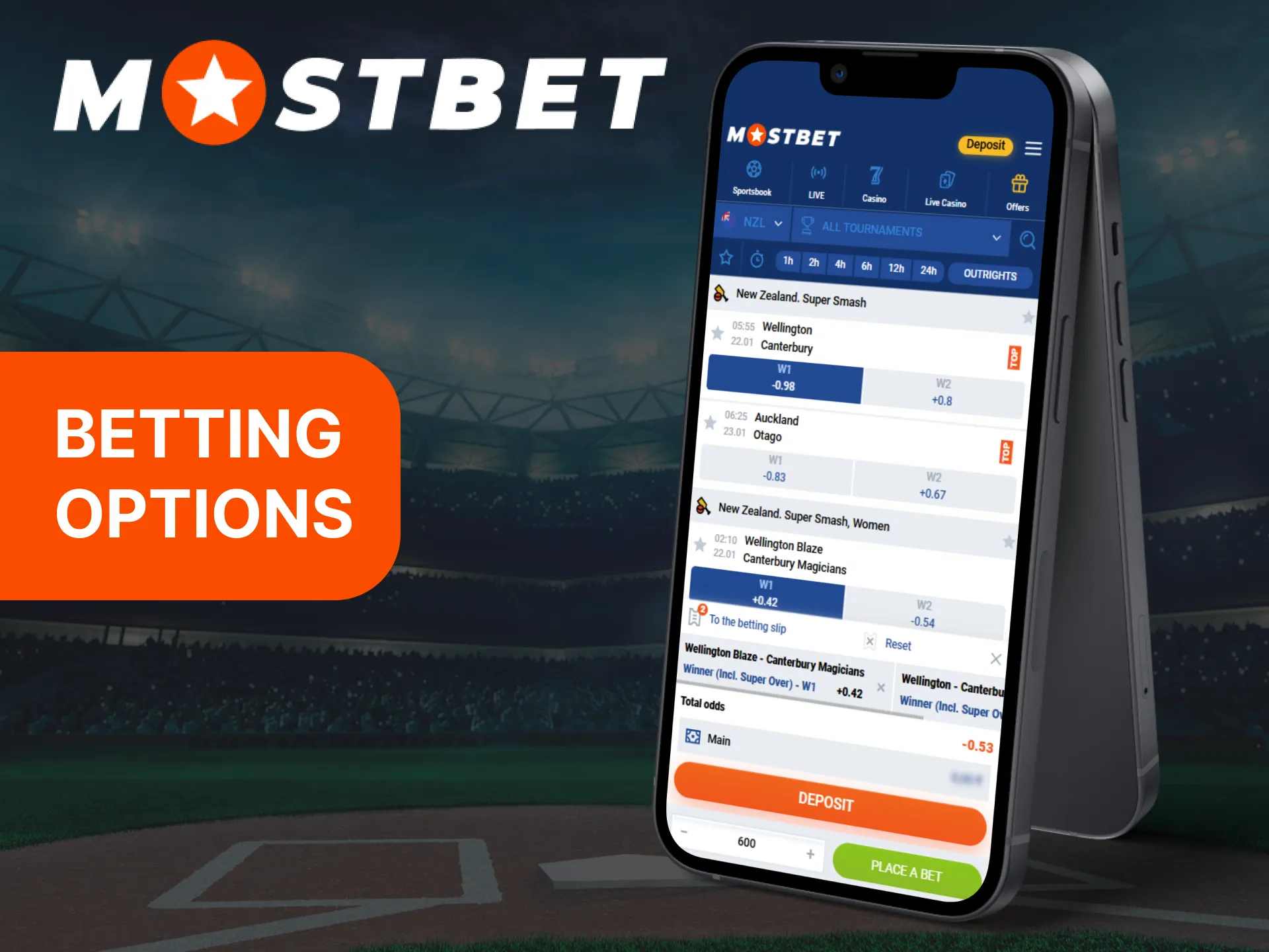 The Mostbet app offers a range of popular betting options.