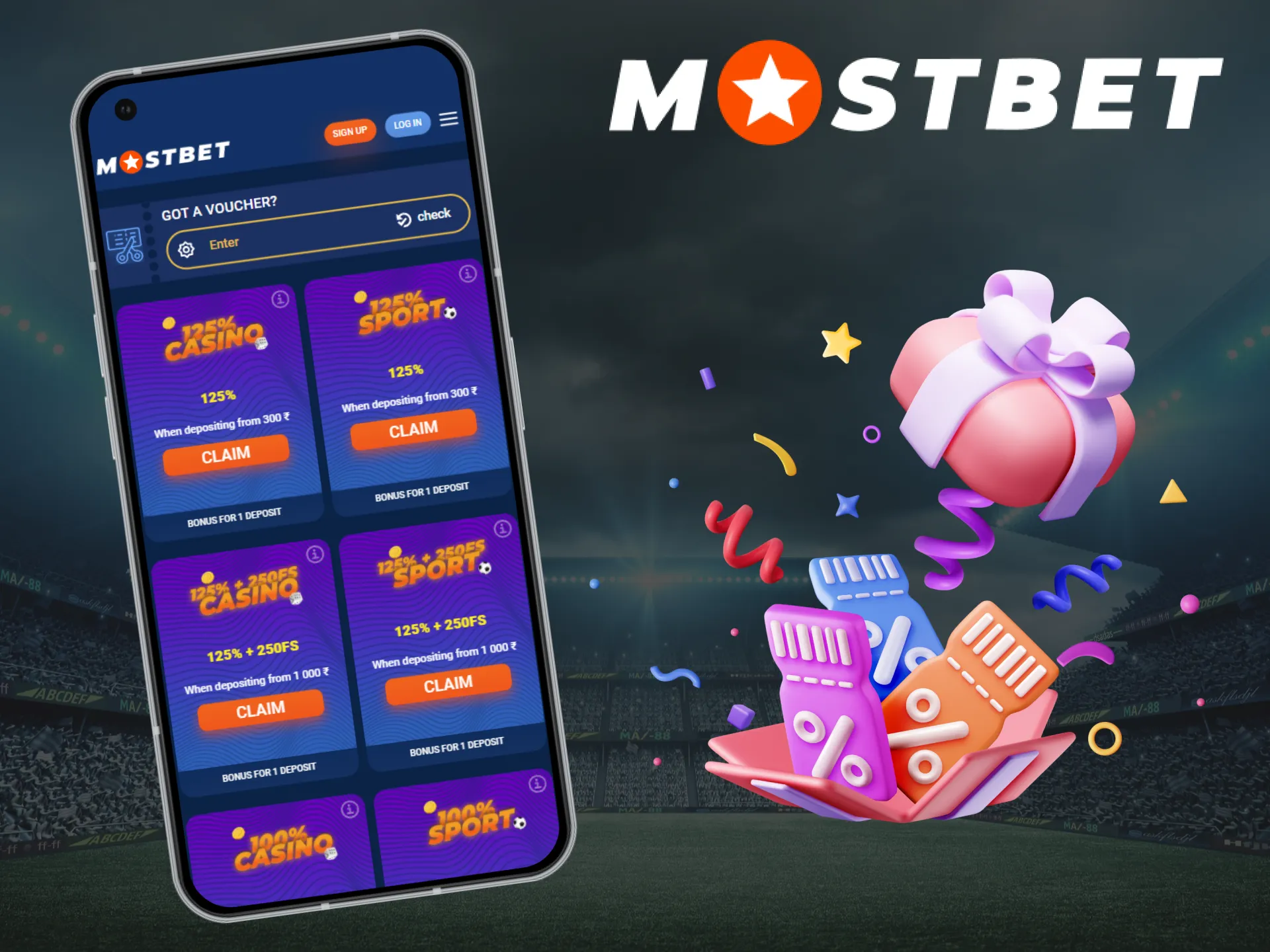 New players in the Mostbet app can get a lot of good bonuses.