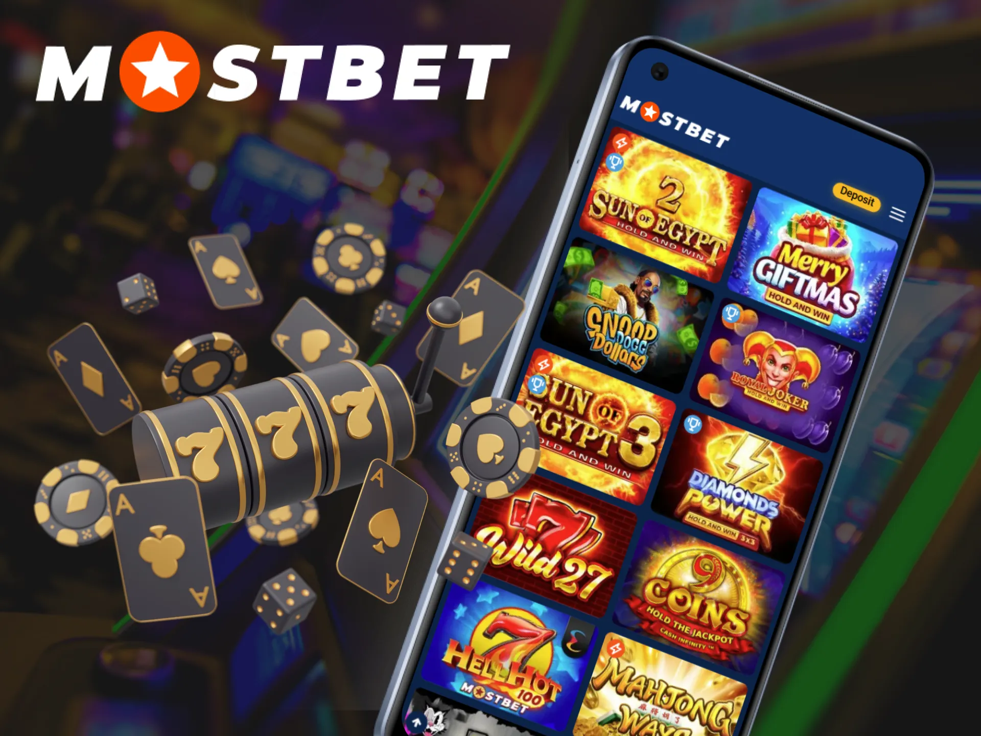 The Mostbet casino app allows you to play slot games online.