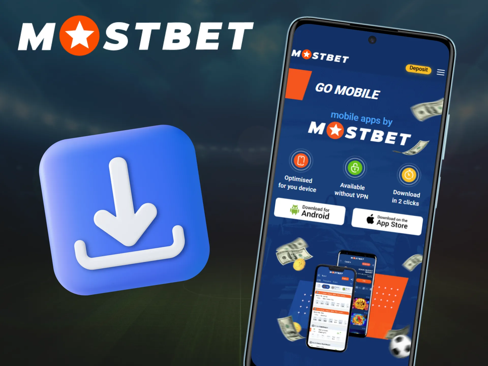 Simple steps to set up the Mostbet mobile application.