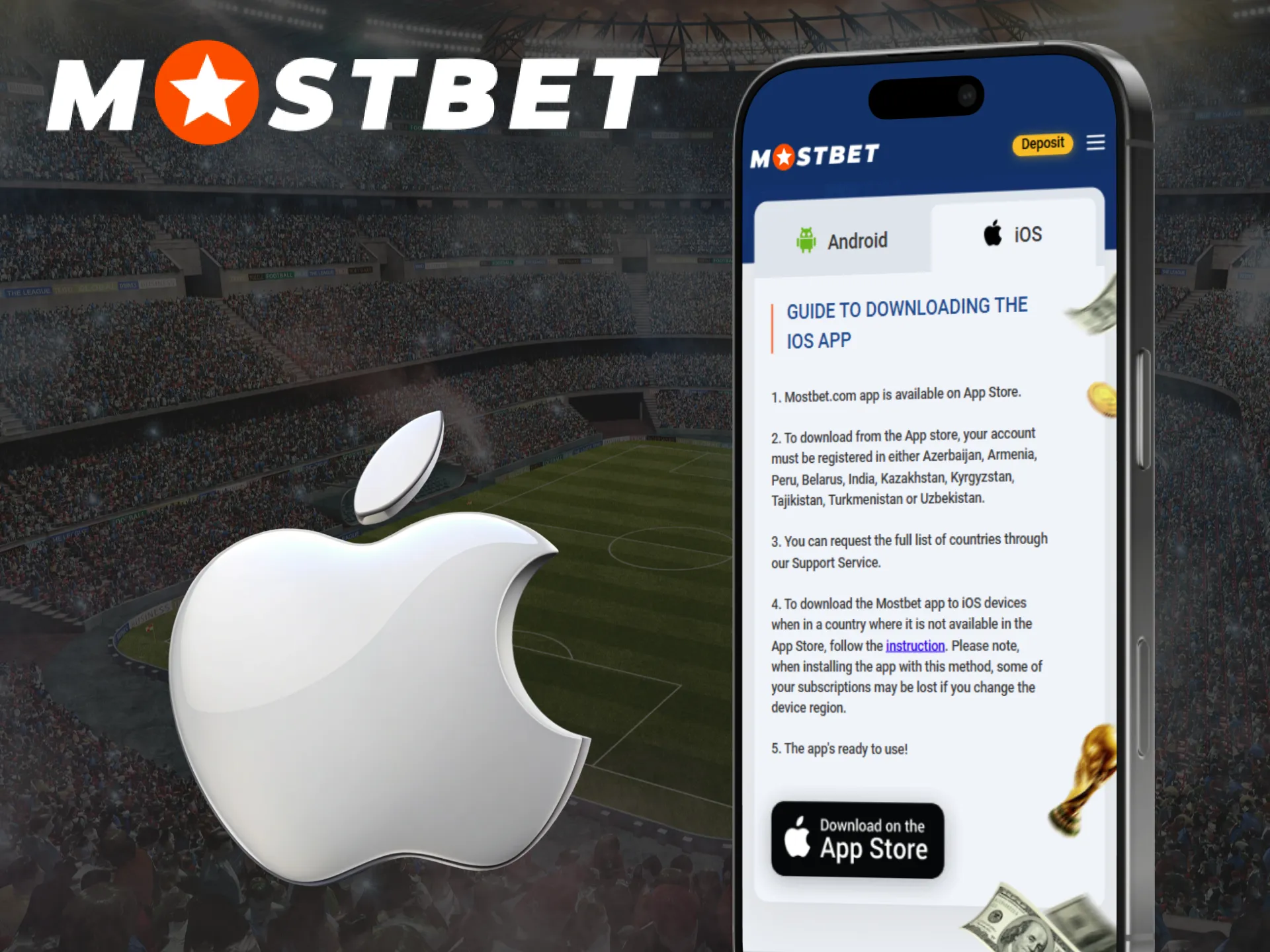 Obtain the Mostbet mobile application for iOS devices, including iPhones and iPads.