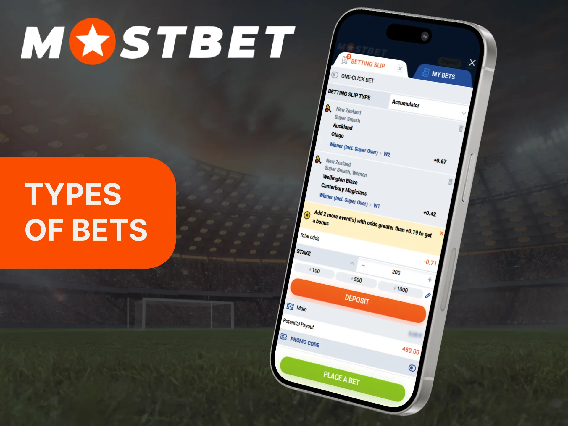 The Mostbet app provides various types of bets.