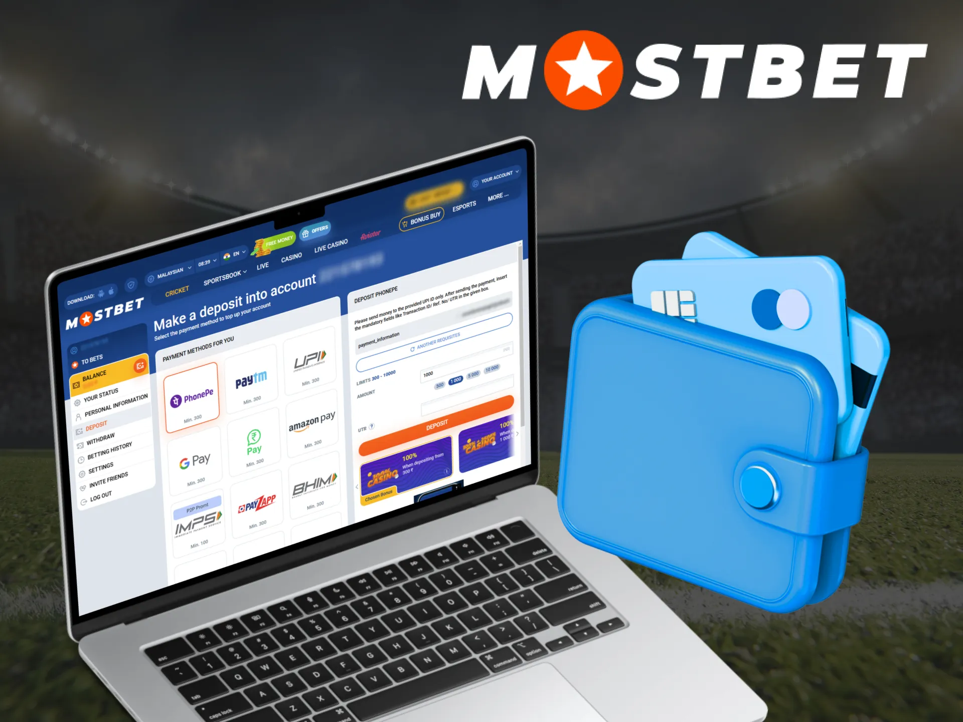 To make a deposit at Mostbet is a simple process.