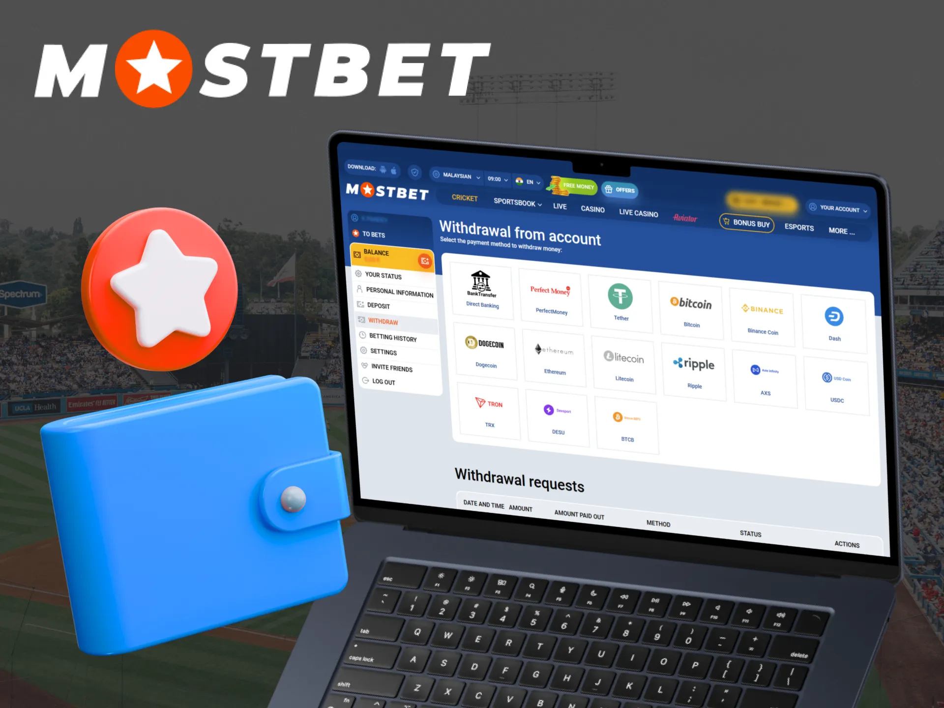 Withdrawing money from your account at Mostbet is a straightforward procedure.