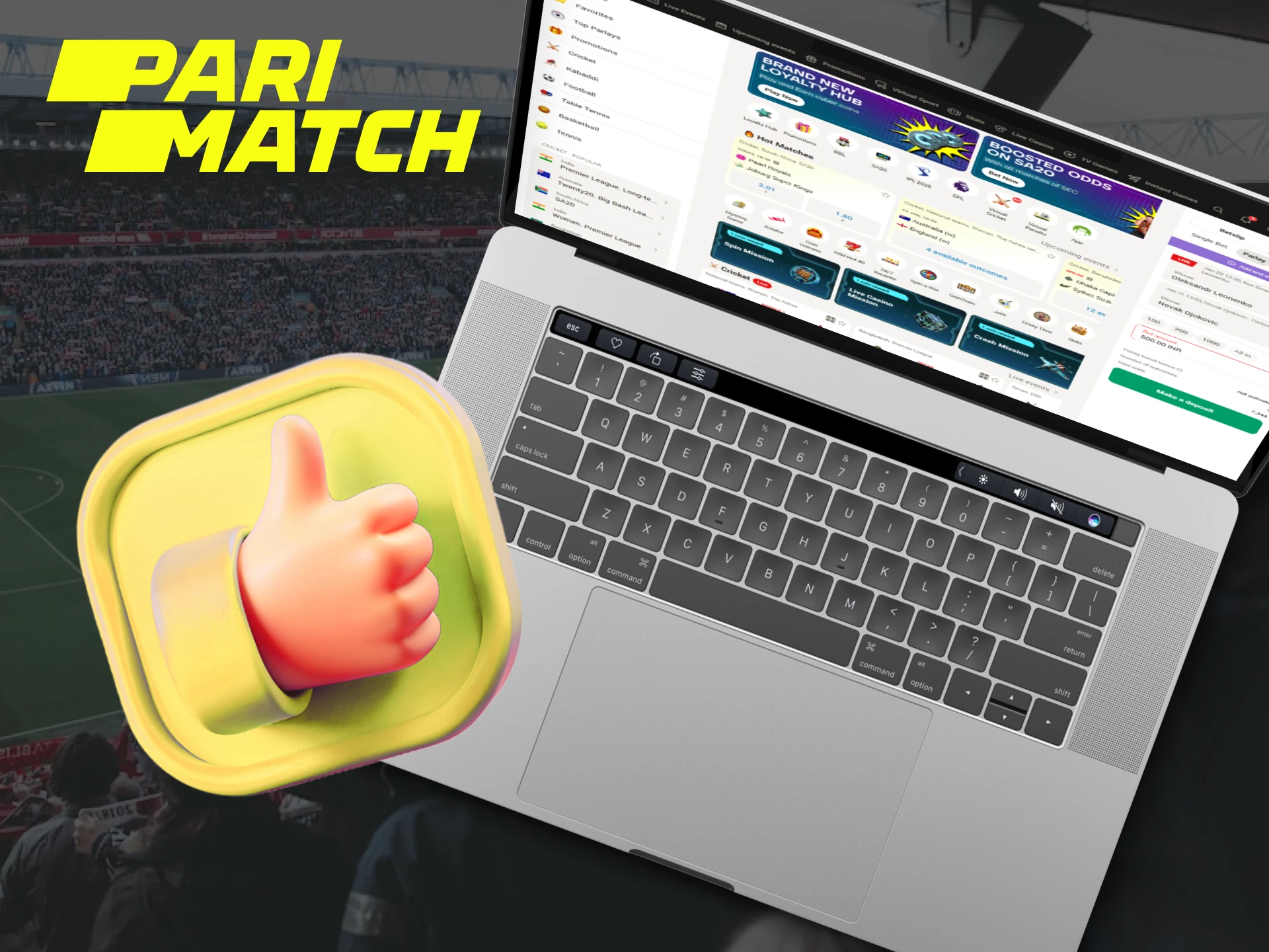 Bet through Parimatch in India and increase your chances of scoring big.