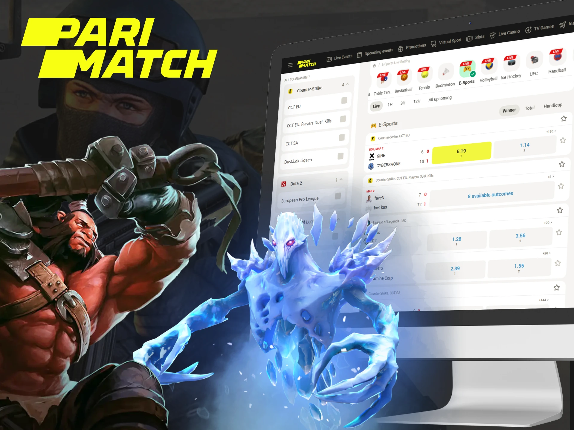 Discover the thrill of esports betting at Parimatch.