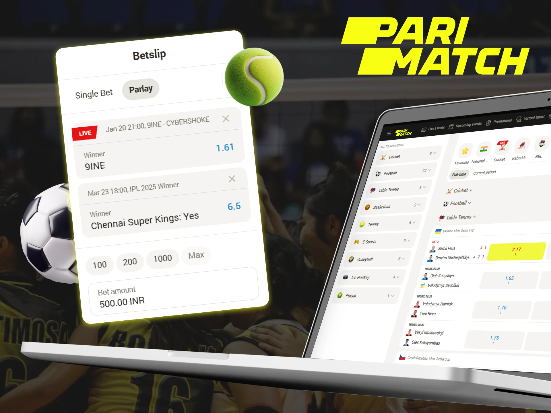 Bet on your favorite sports at Parimatch and win big.