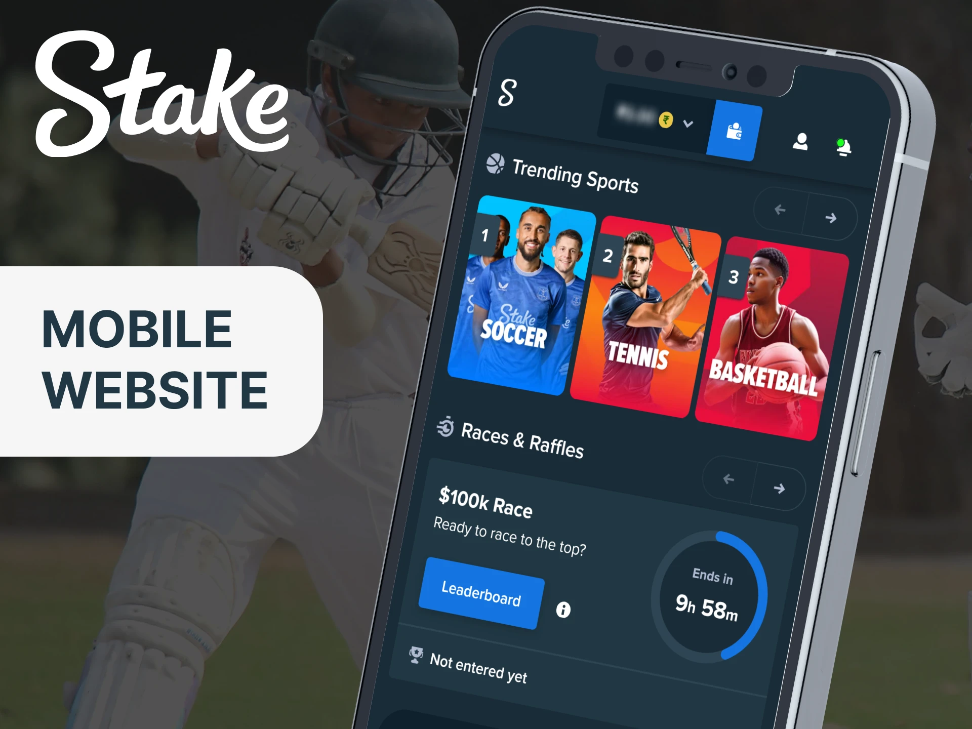 Stake offers a user-friendly mobile site compatible with all devices.