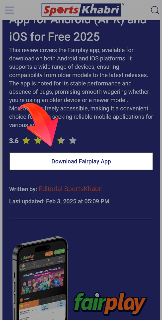 We have prepared a special link for you to download the Fairplay application.