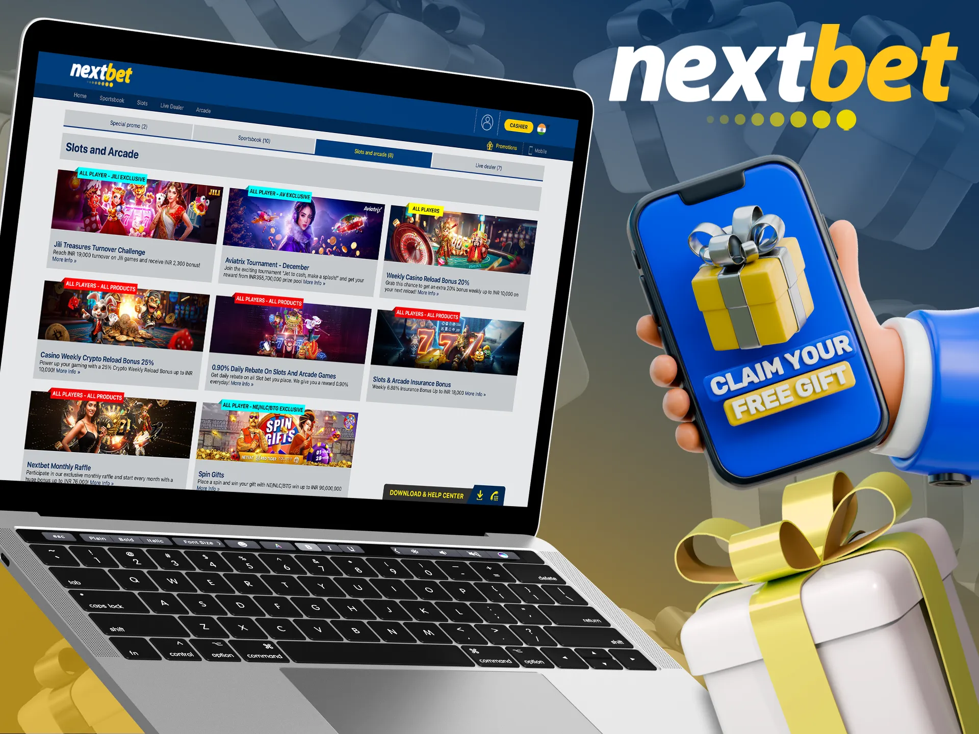 Get a welcome bonus from Nextbet for your bets.
