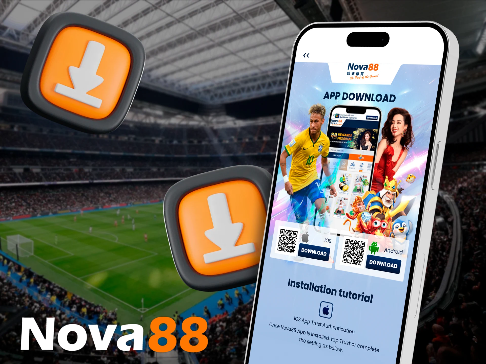 Use the manual to install the Nova88 app on your smartphone.