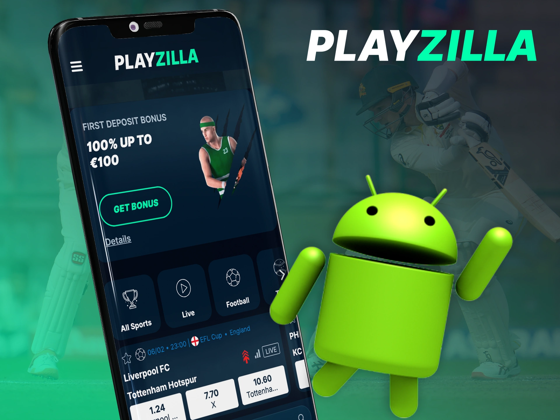 Use android device to get Playzilla app on your smartphone.