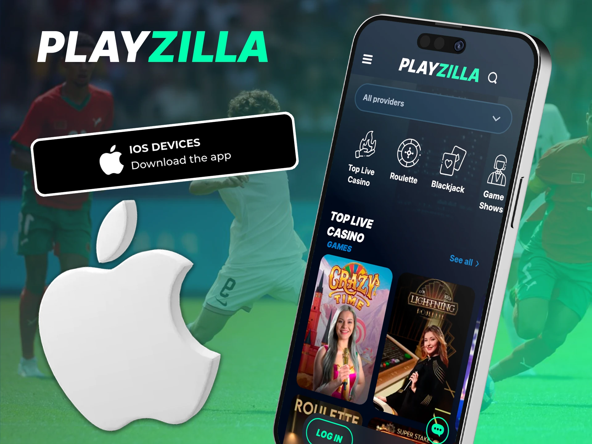 Place your bets in the Playzilla app using any iOS device.