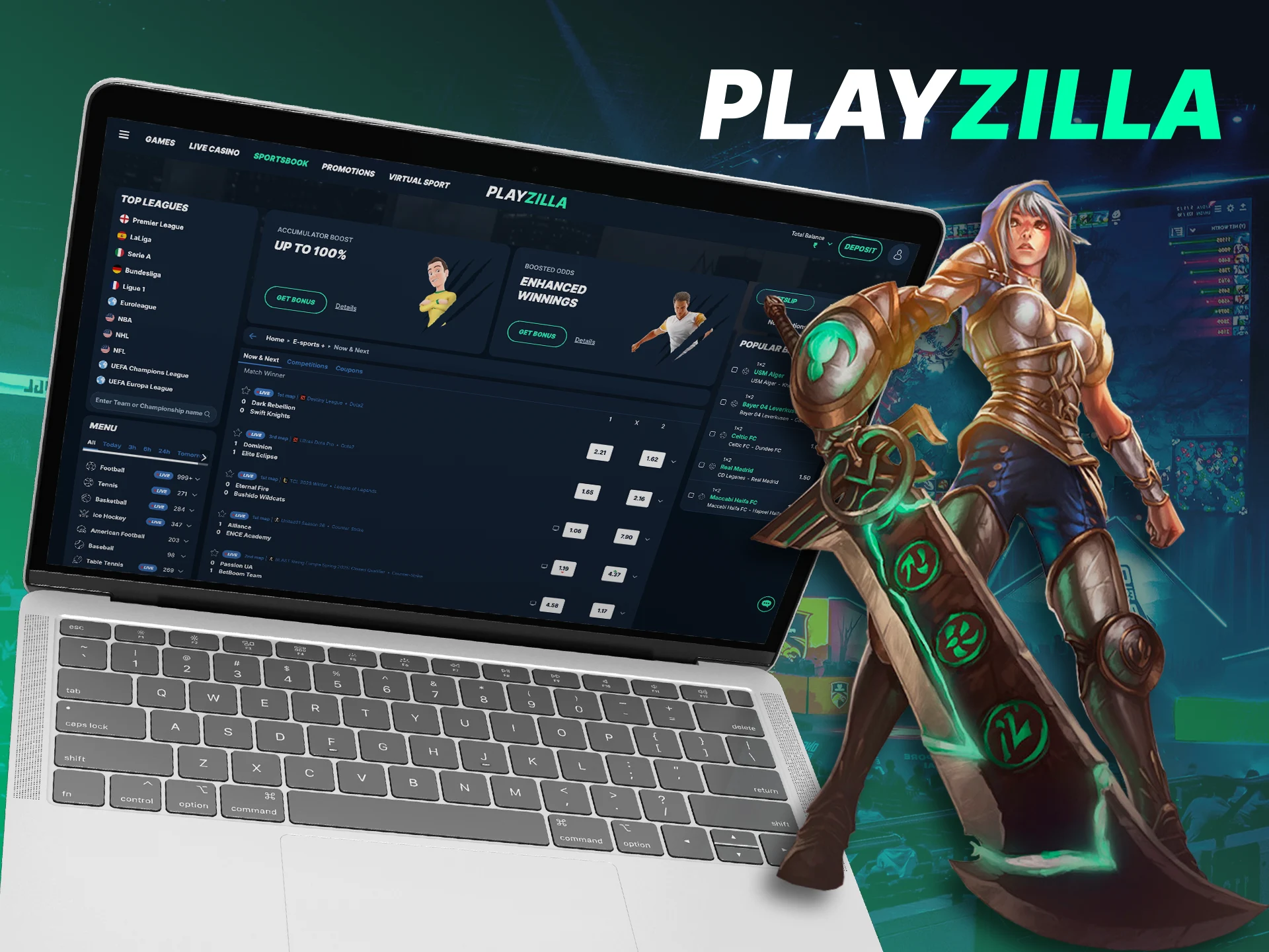 Test your luck betting on Esports tournaments at Playzilla.