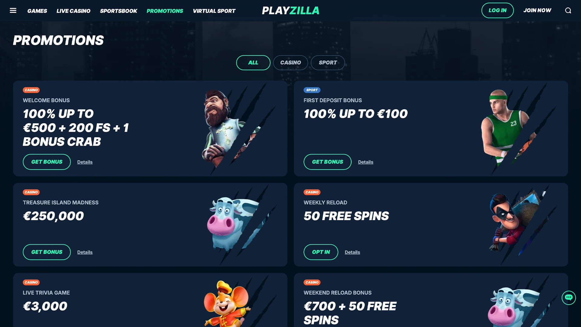 Find out about all the bonuses offered at Playzilla.