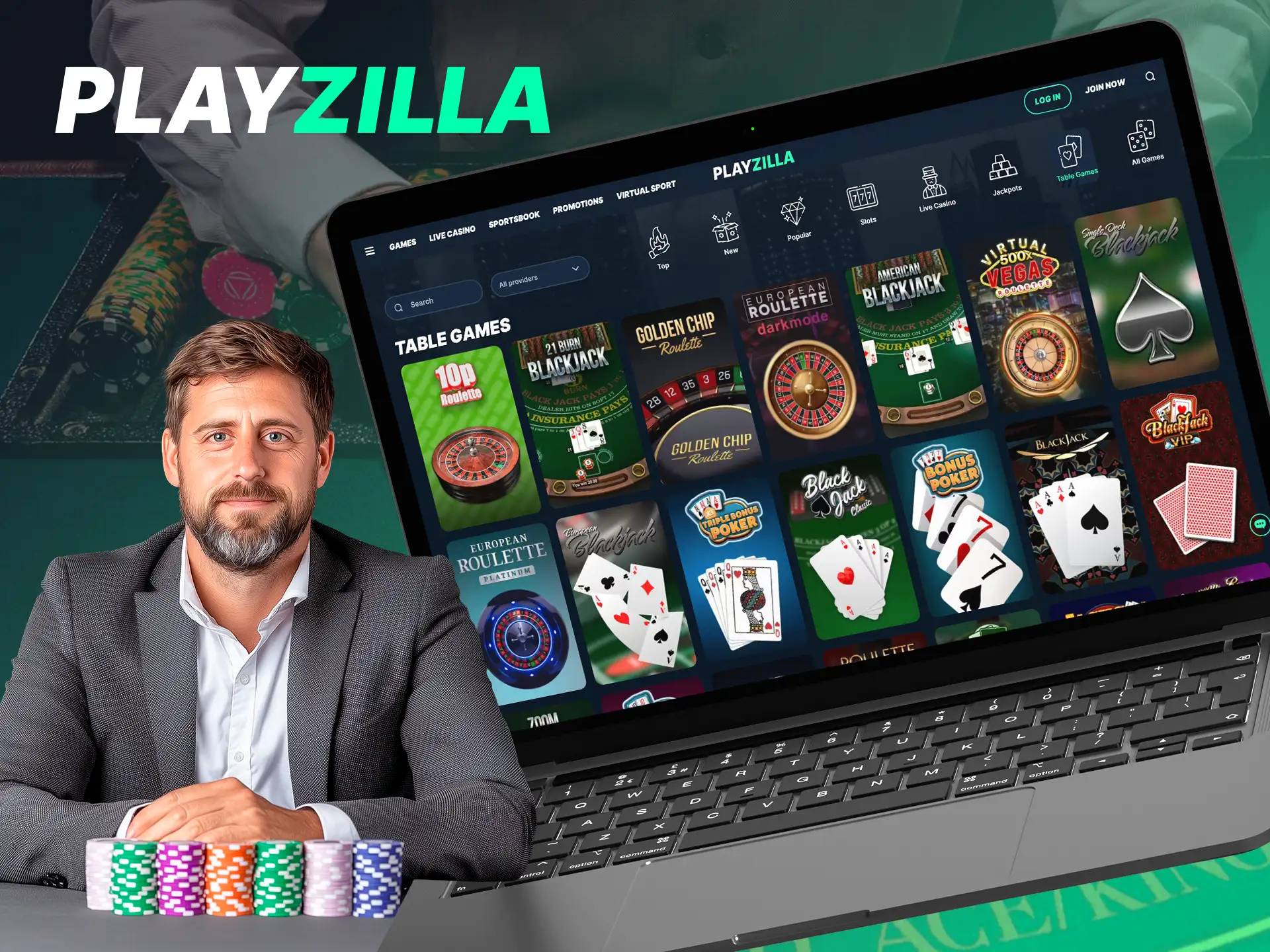 Luck awaits you in the table games section of Playzilla.