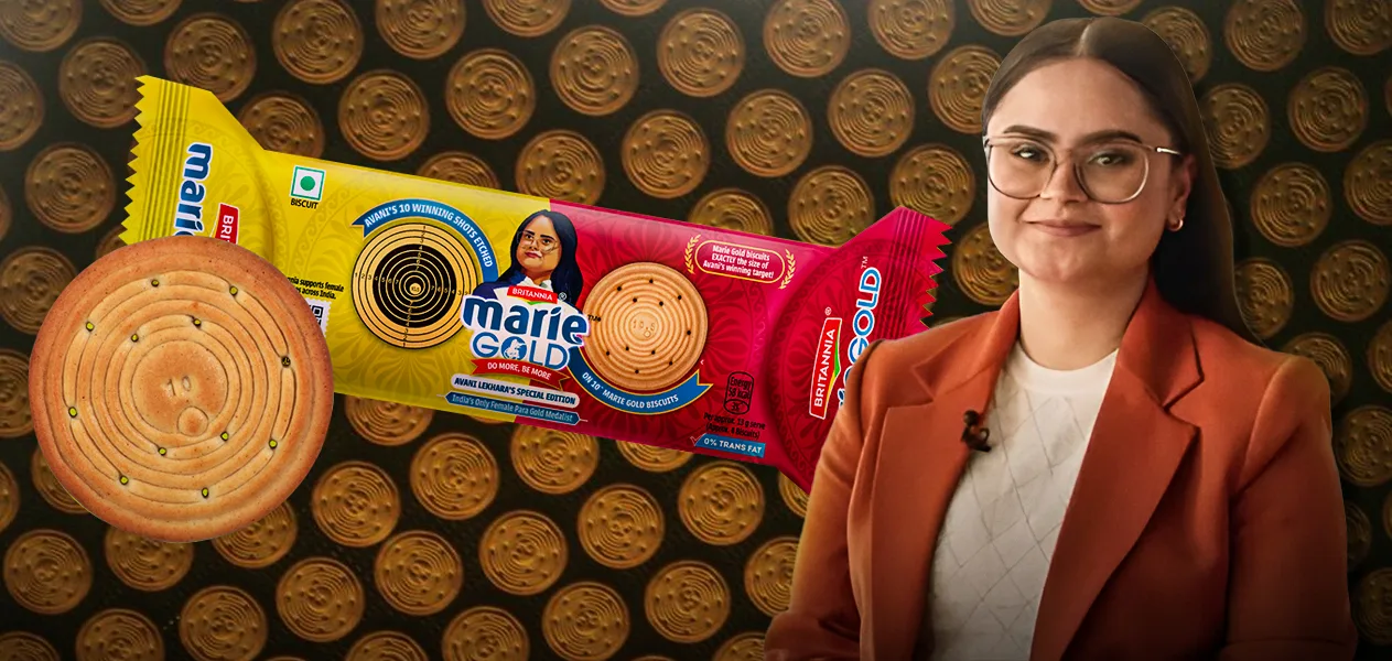 Avani Lekhara gets a special edition biscuit from Britannia Marie Gold