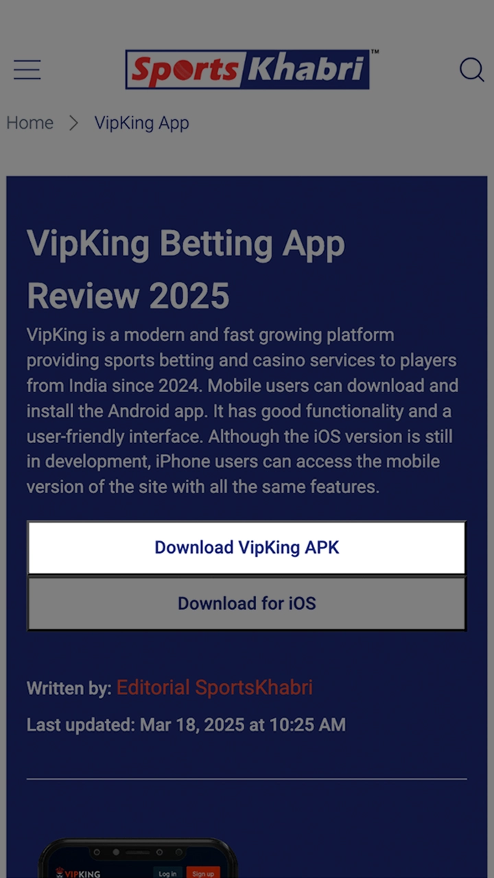 Start downloading the VipKing app by clicking the button on this page.