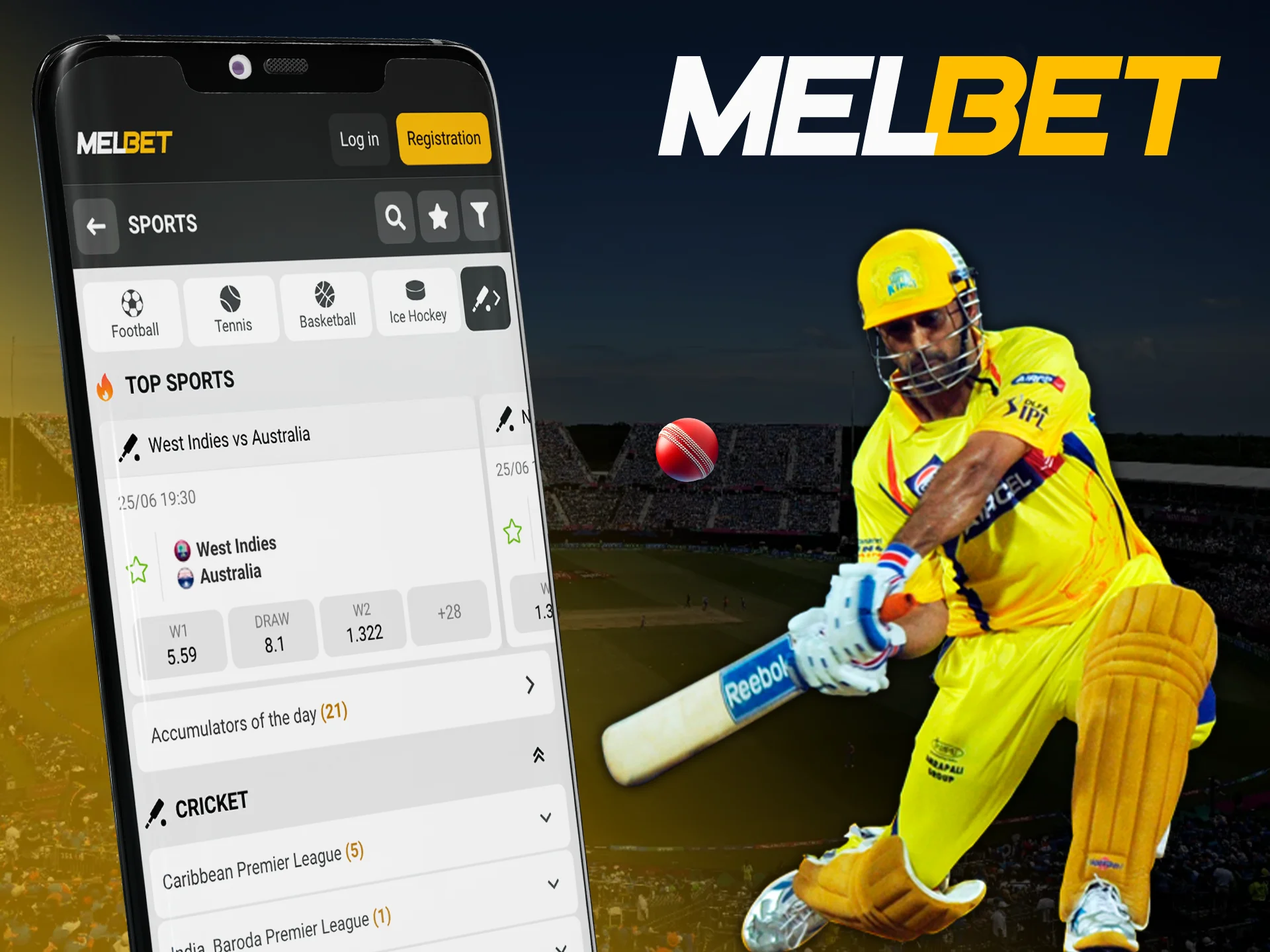 Make cricket predictions in the user-friendly Melbet app.
