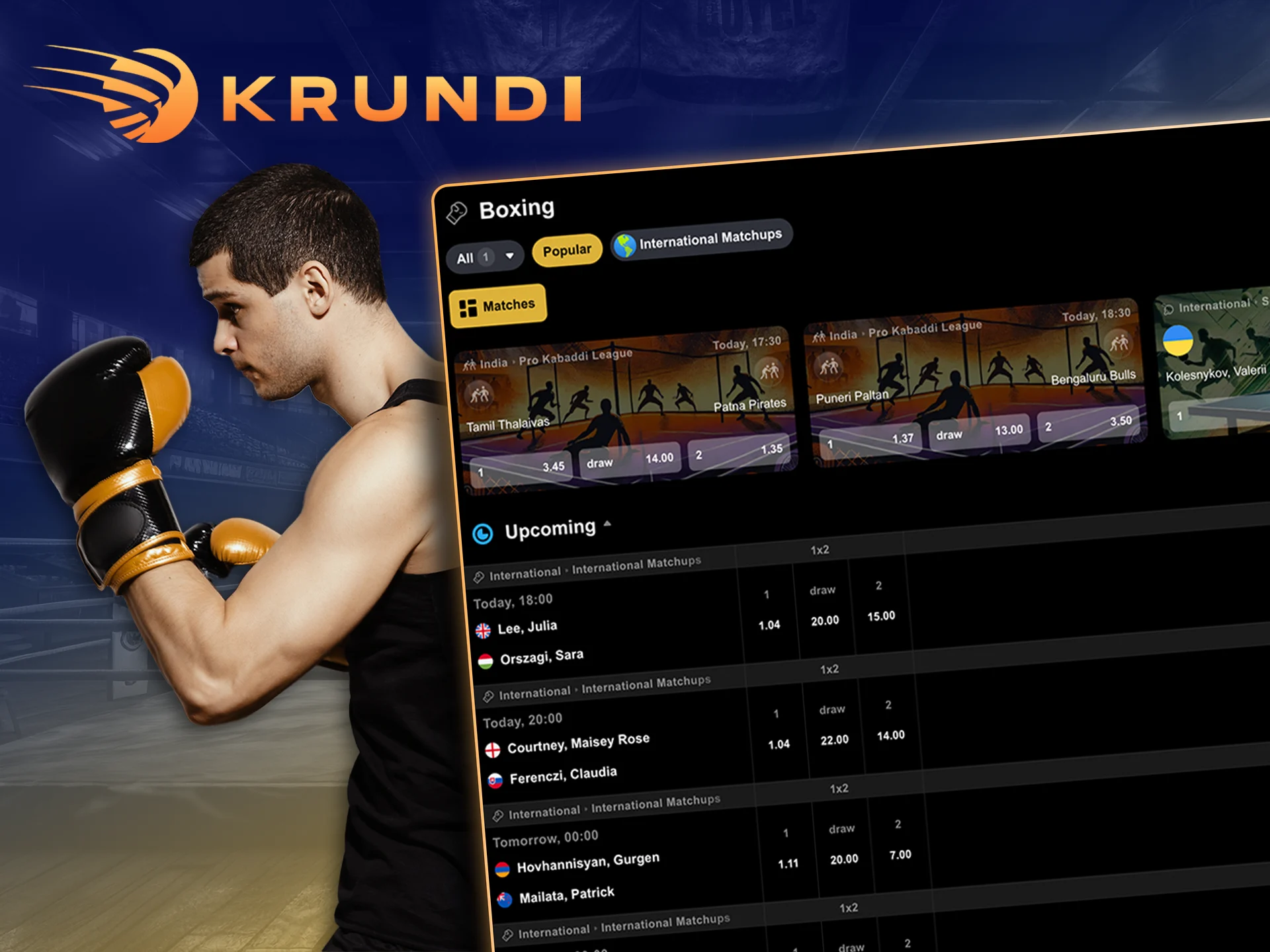 Pick your favourite fighter and make a boxing prediction at Krundi.