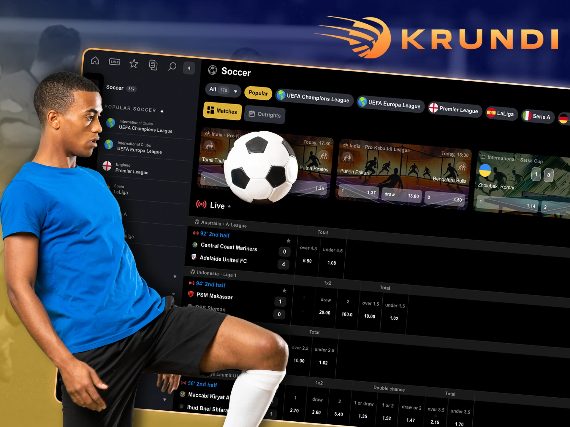 Luck will help you with your soccer betting predictions at Krundi.