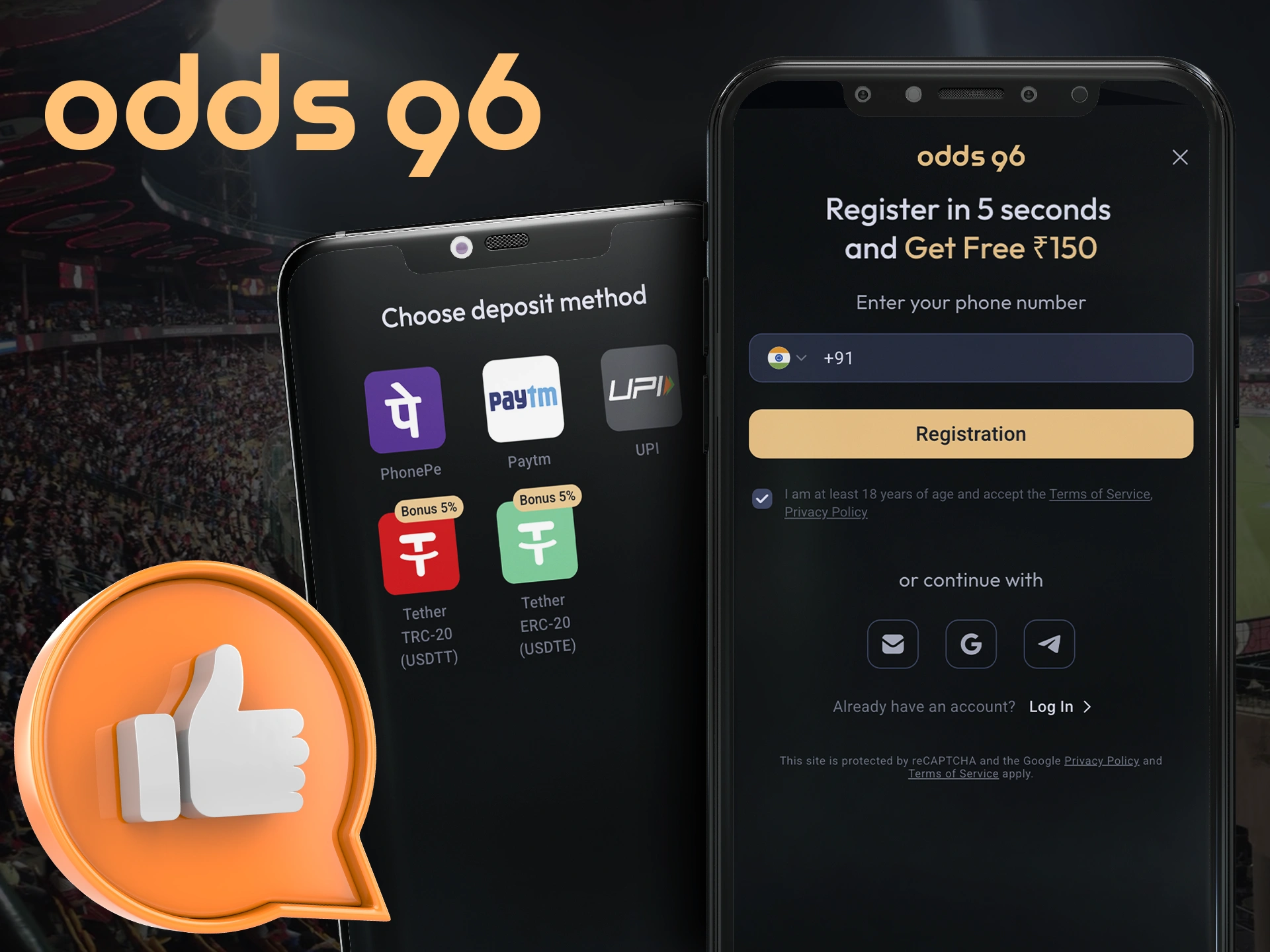 Discover all the benefits of betting on the Odds96 app.