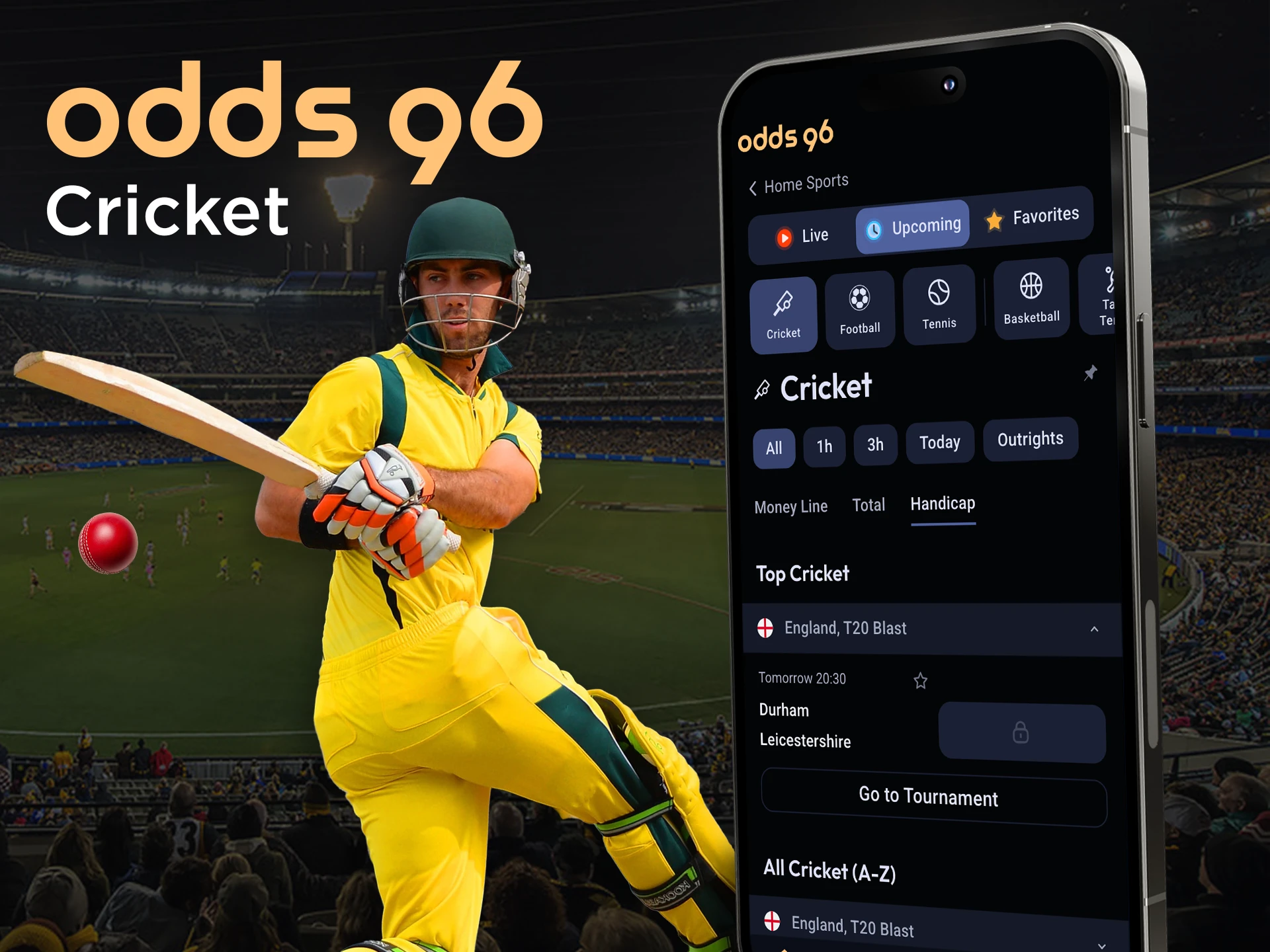 Predict cricket match outcomes at Odds96.